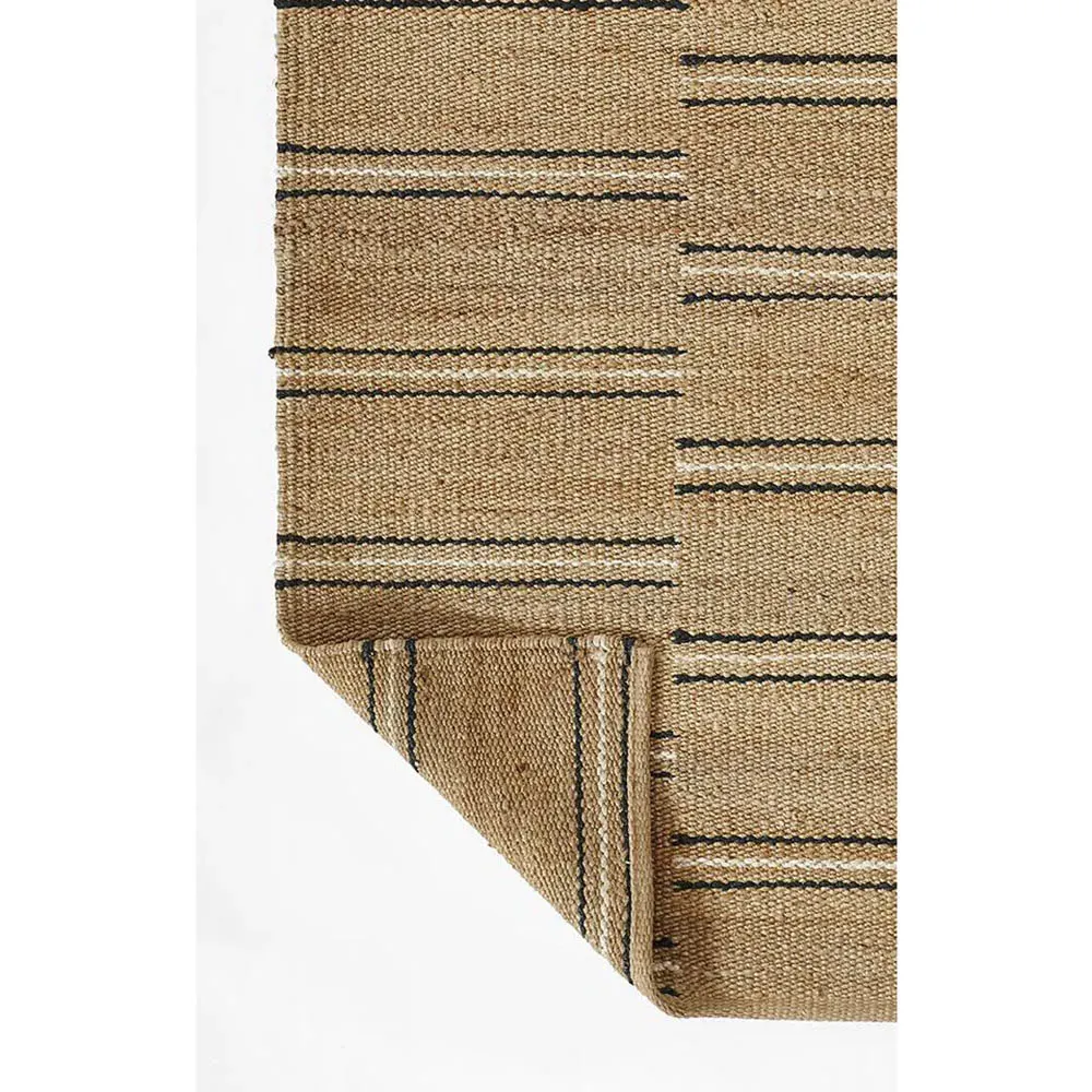Kayu Striped Jute Rug - Brown