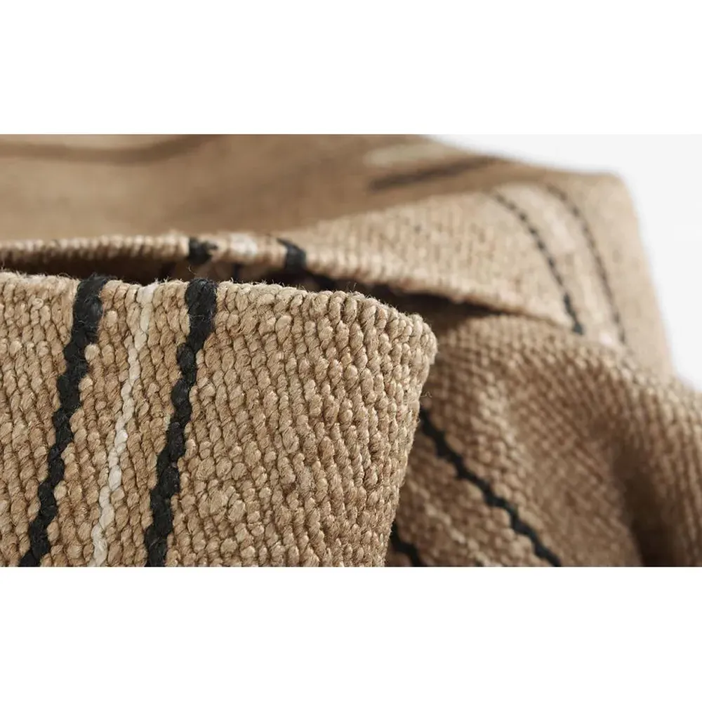 Kayu Striped Jute Rug - Brown