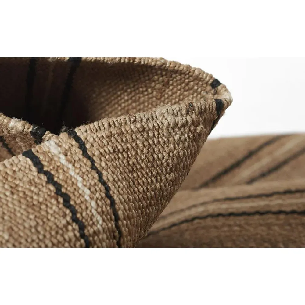 Kayu Striped Jute Rug - Brown