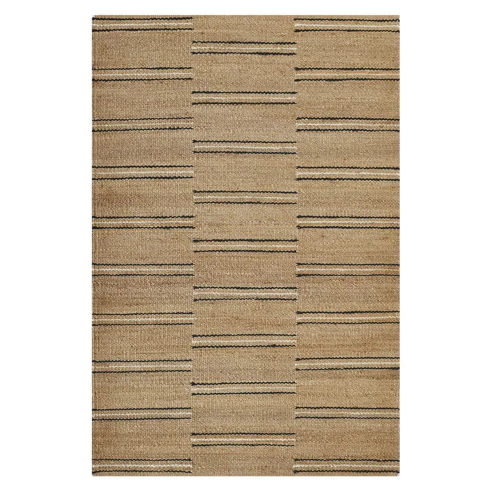 Kayu Striped Jute Rug - Brown