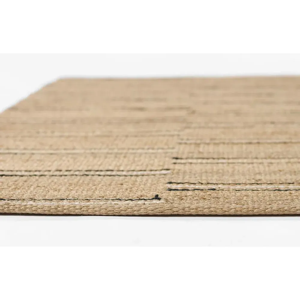Kayu Striped Jute Rug - Brown