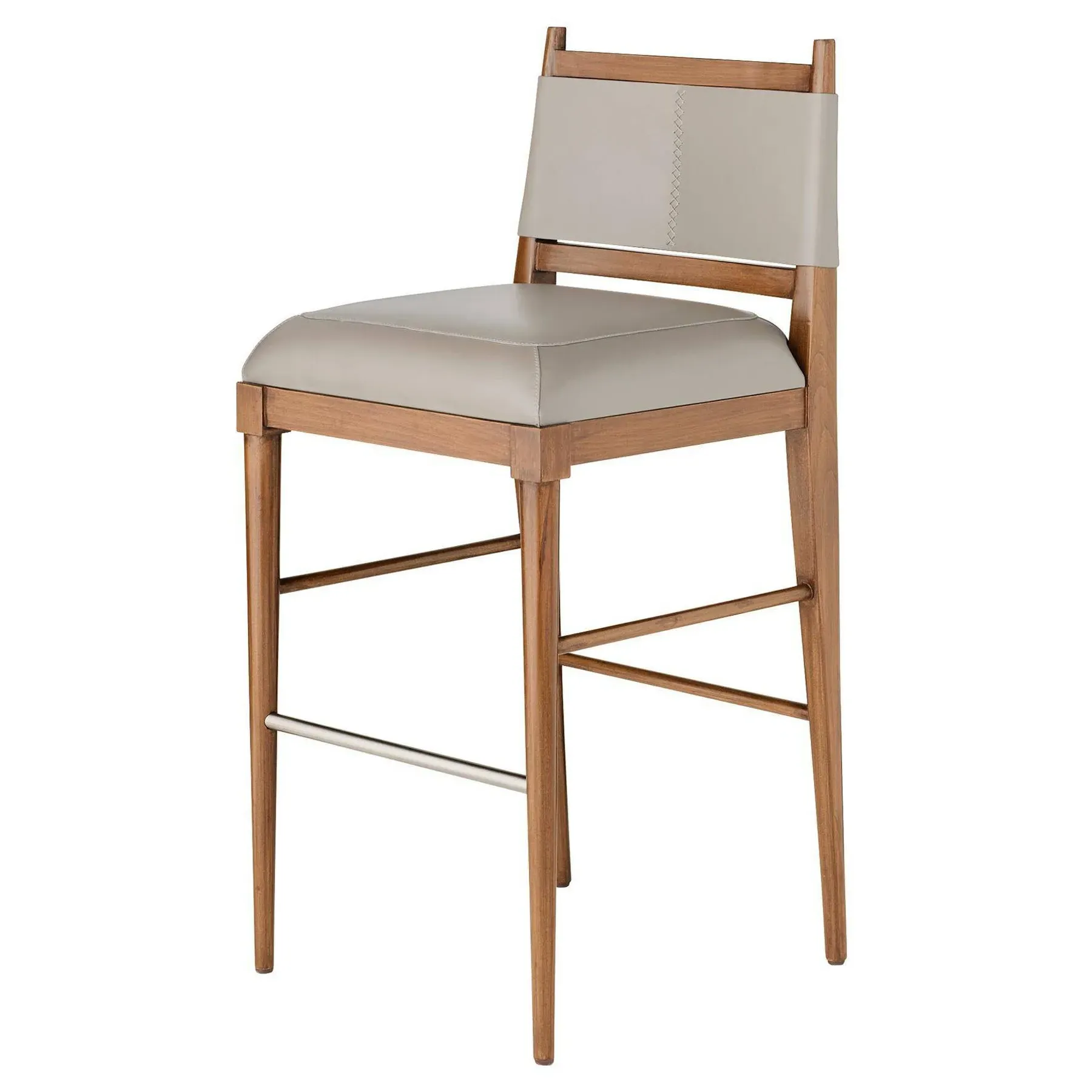 Keegan Bar Stool - Brown, Leather