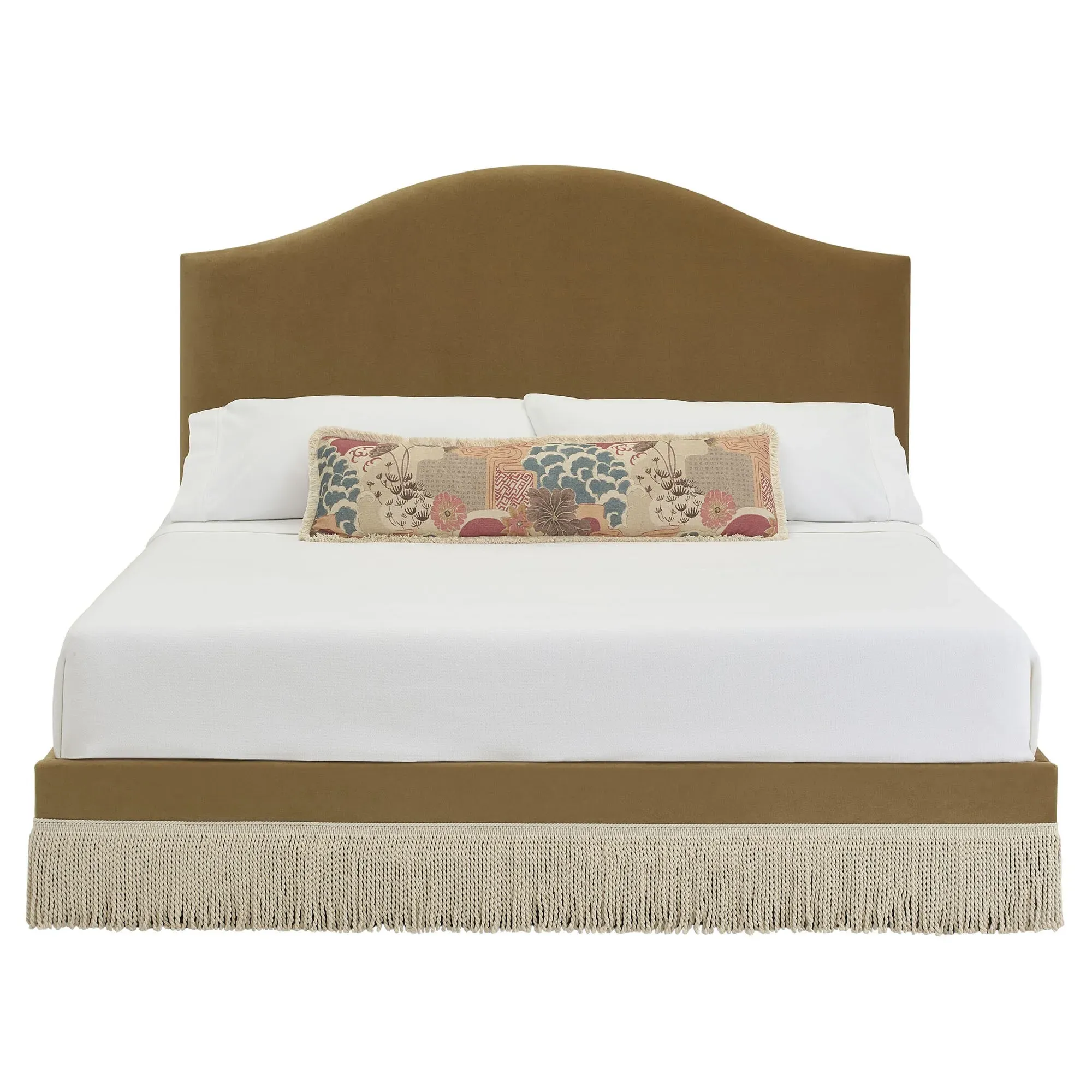 Keena King Size Bed - Tobacco Brown, Performance Fabric