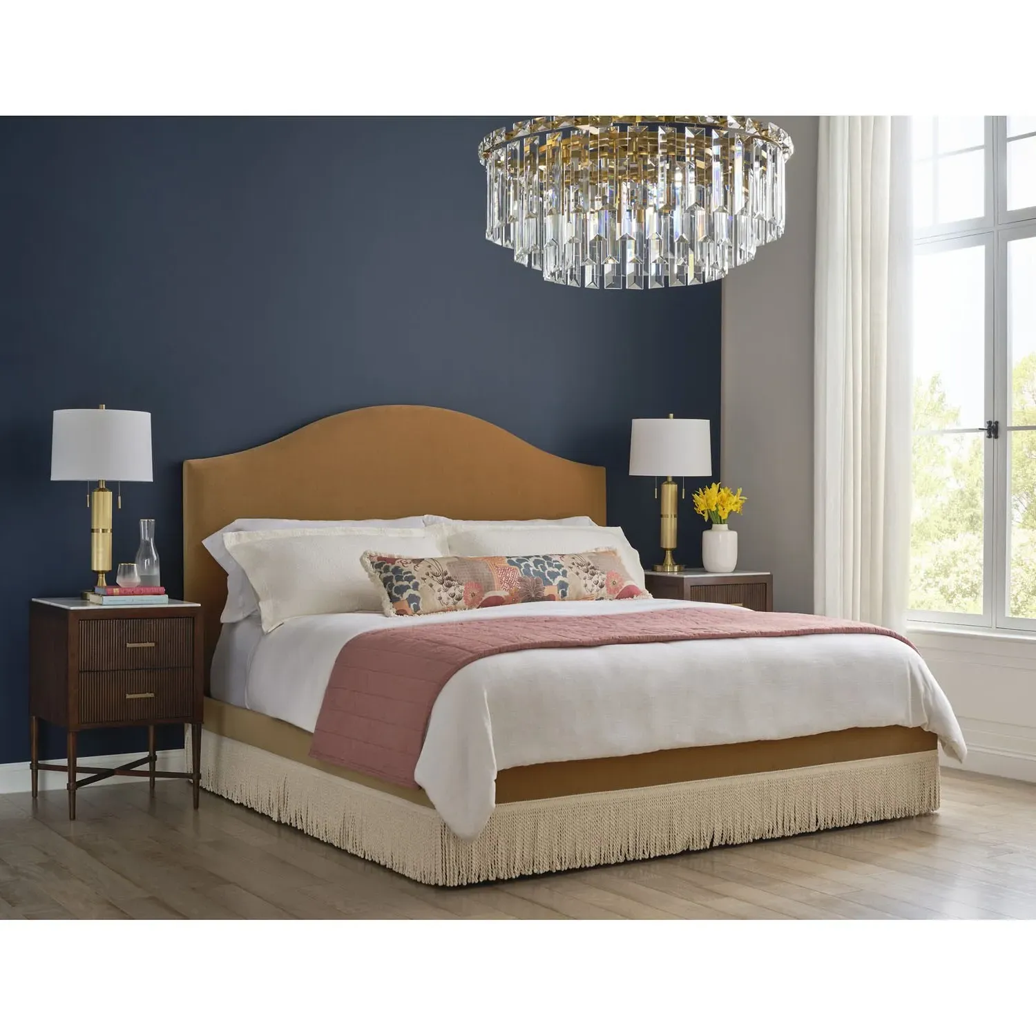 Keena Queen Size Bed - Tobacco Brown, Performance Fabric