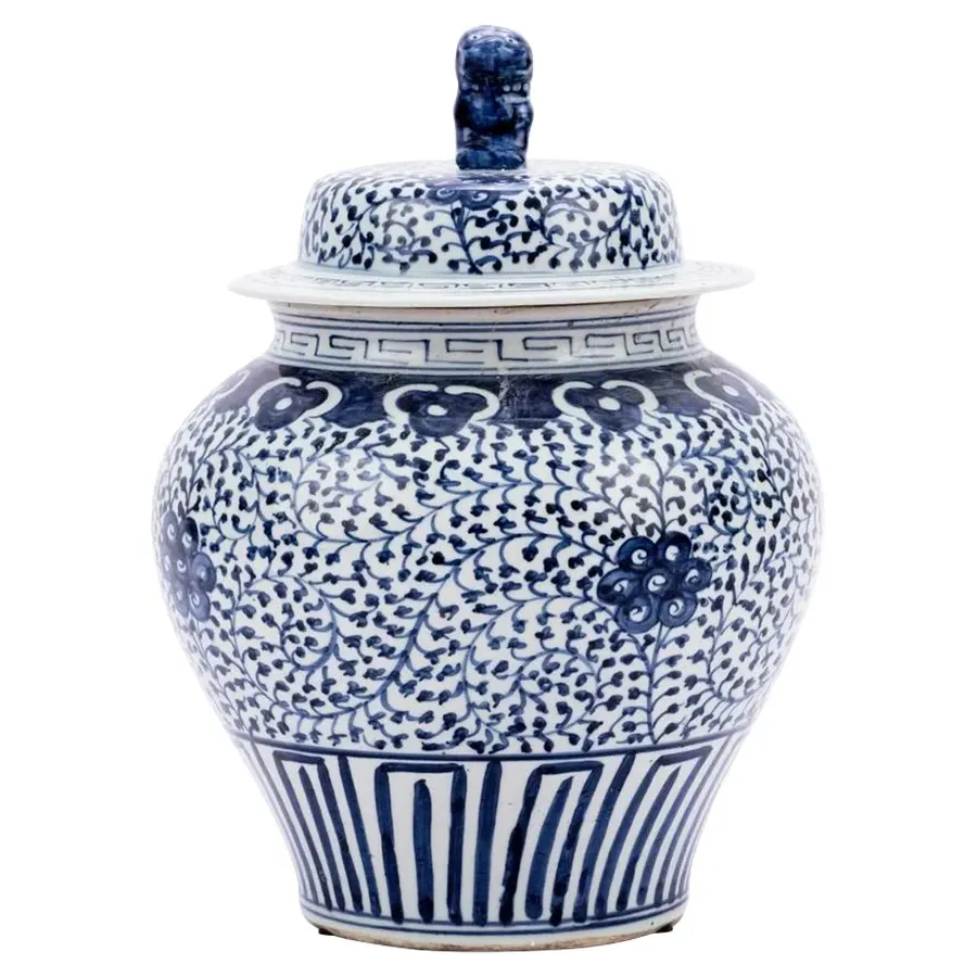 Keeva Lidded Jar - Blue, Porcelain