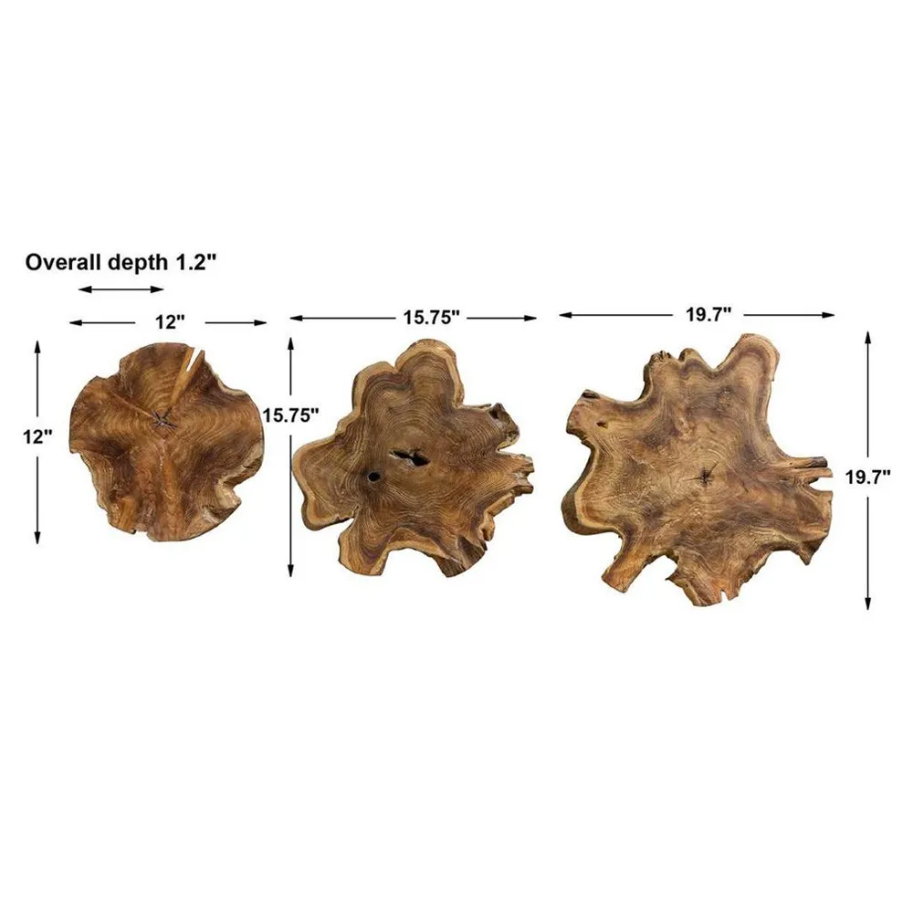 Kehlani Wall Decor Set of 3 - Natural, Teak