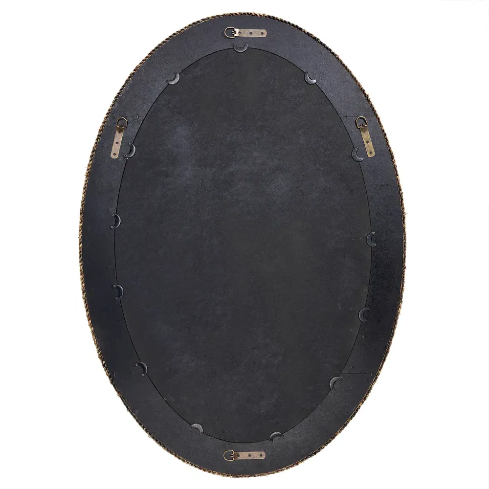 Keira Oval Wall Mirror - Brown, Seagrass