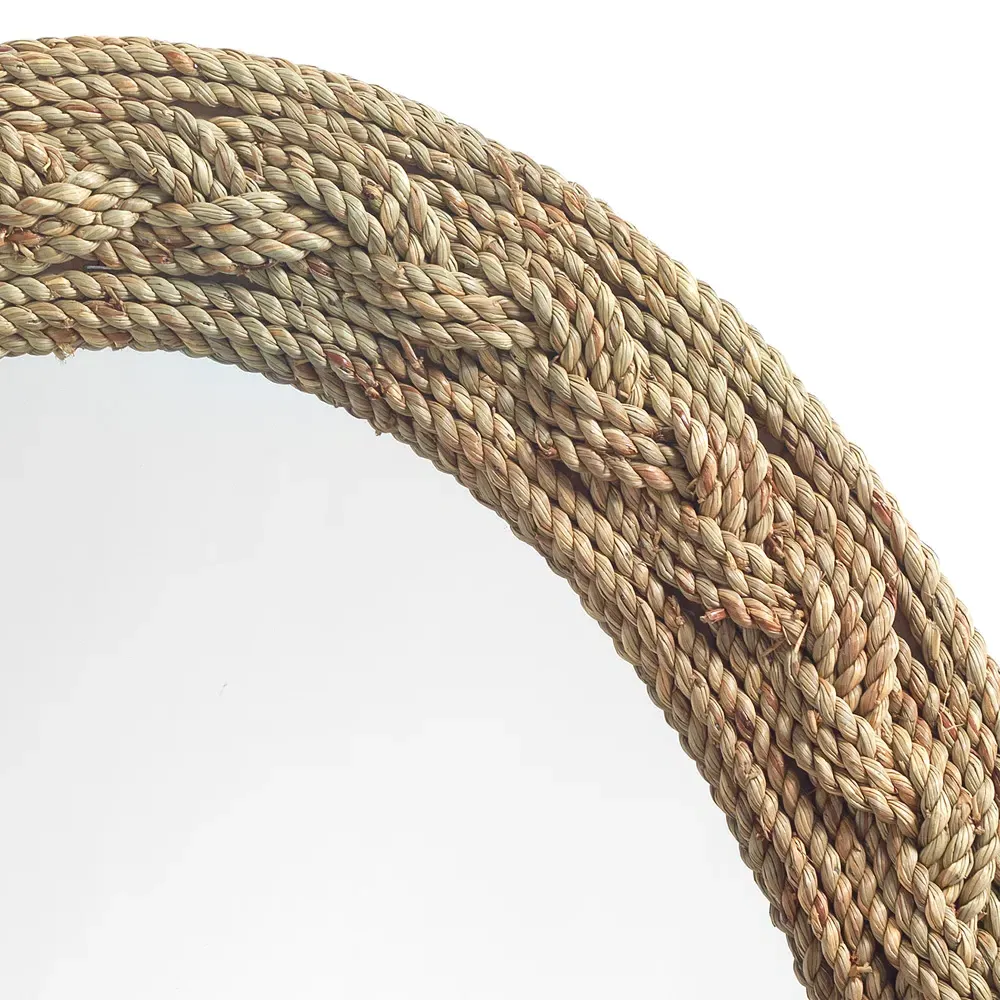 Keira Oval Wall Mirror - Brown, Seagrass