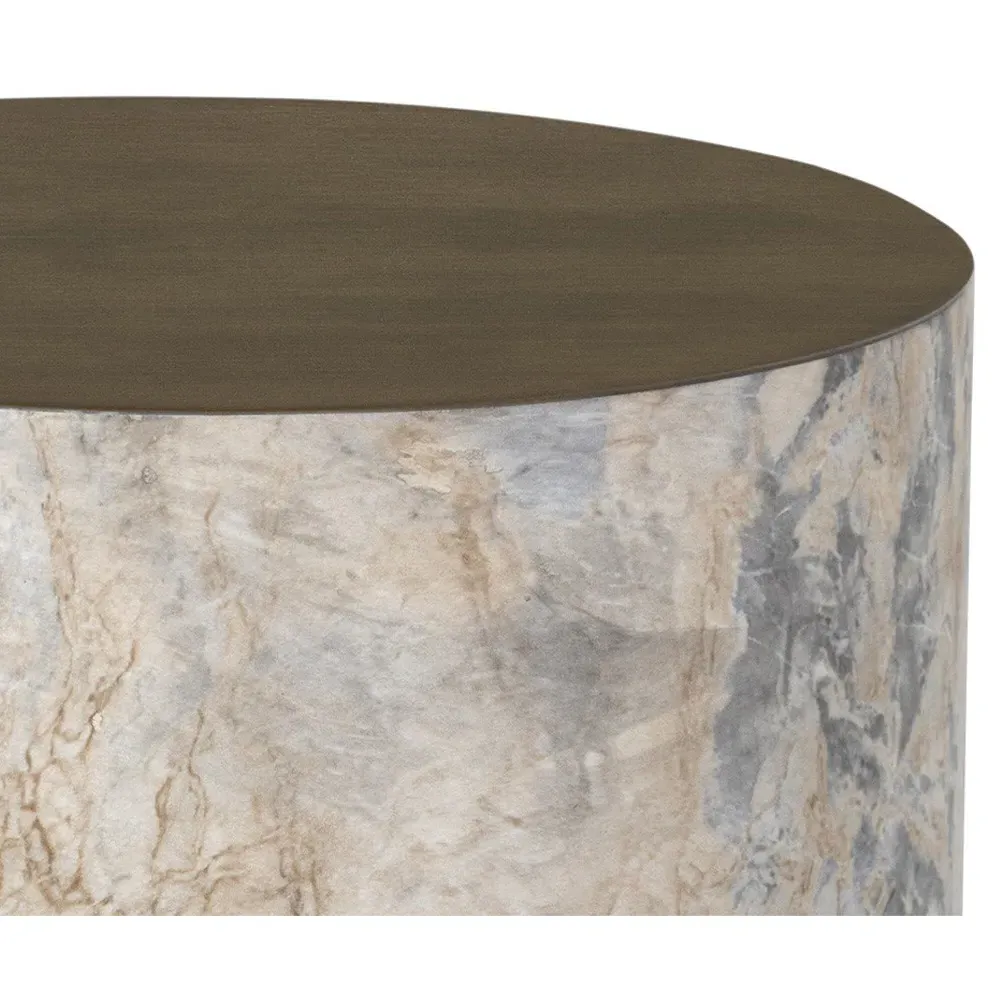 Keisha Outdoor Side Table - Antique Brass, Concrete