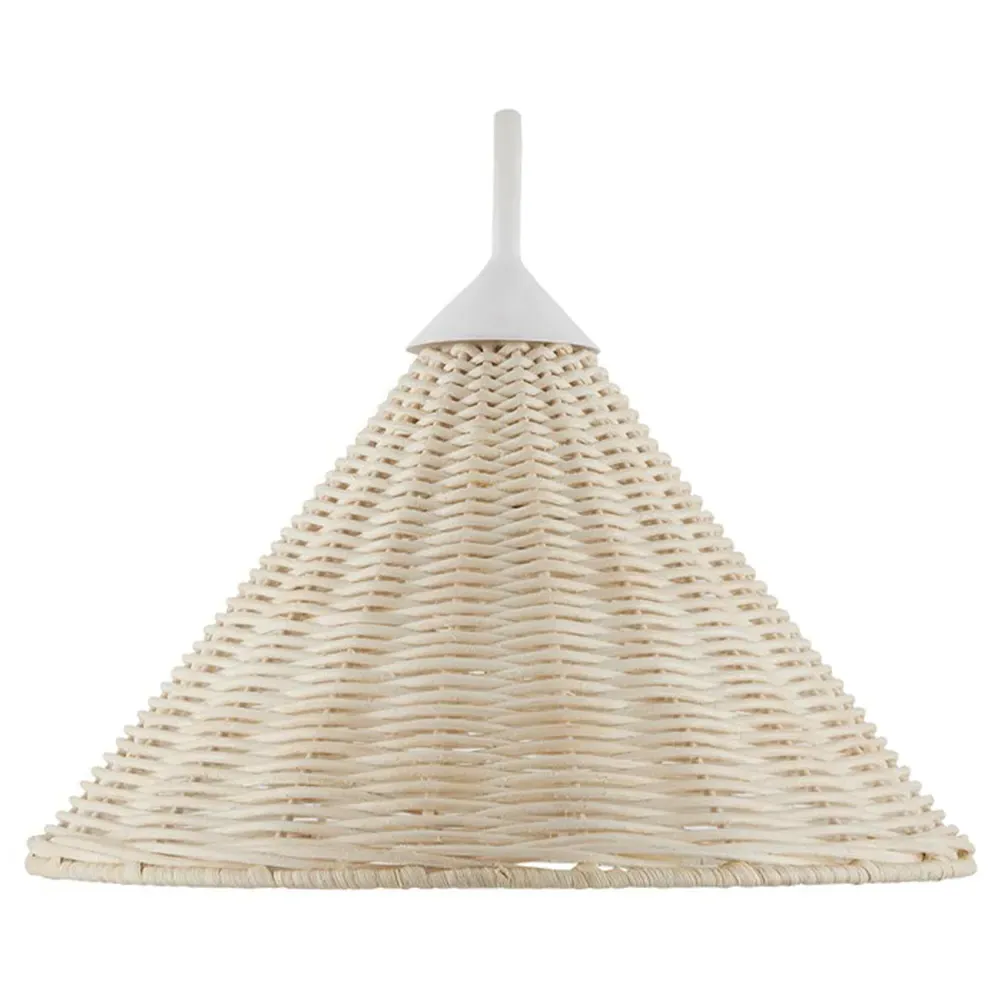 Keith Woven Rattan Wall Sconce - White, Iron