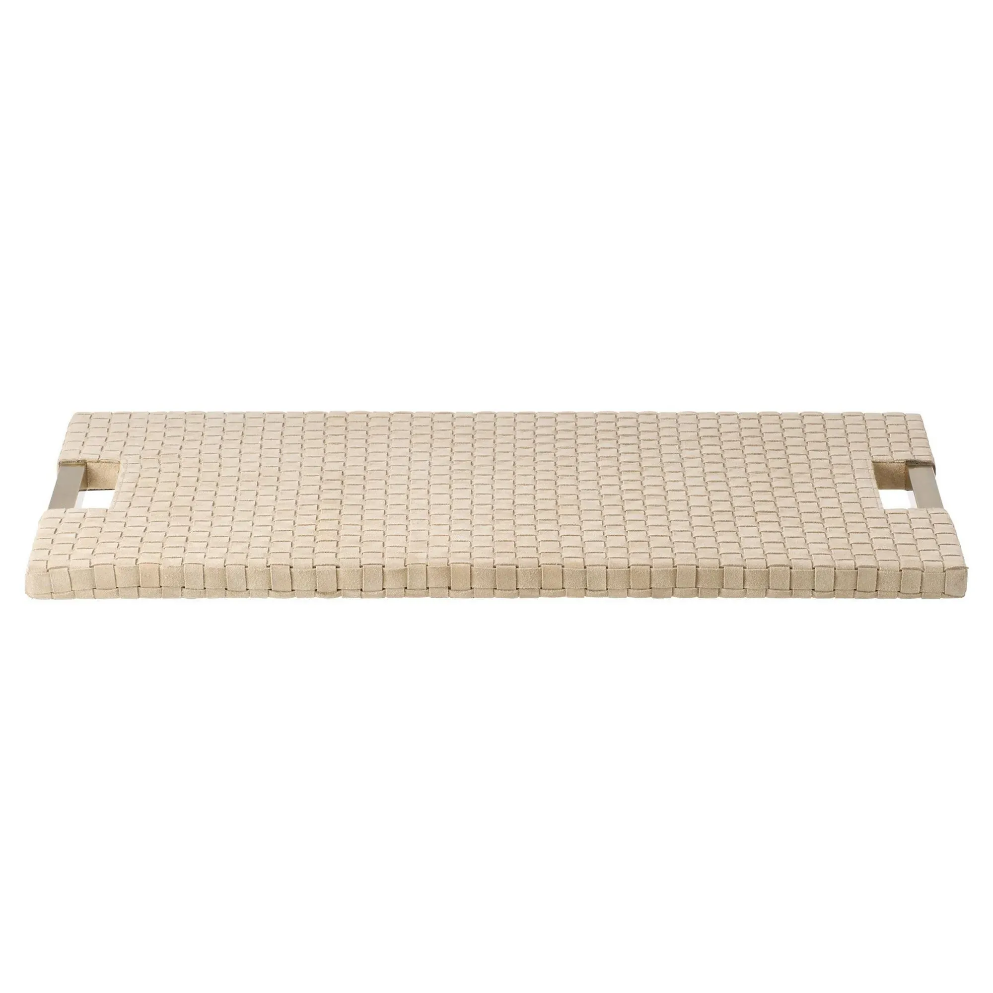 Kellen Decorative Tray with Handles - Taupe, Suede image