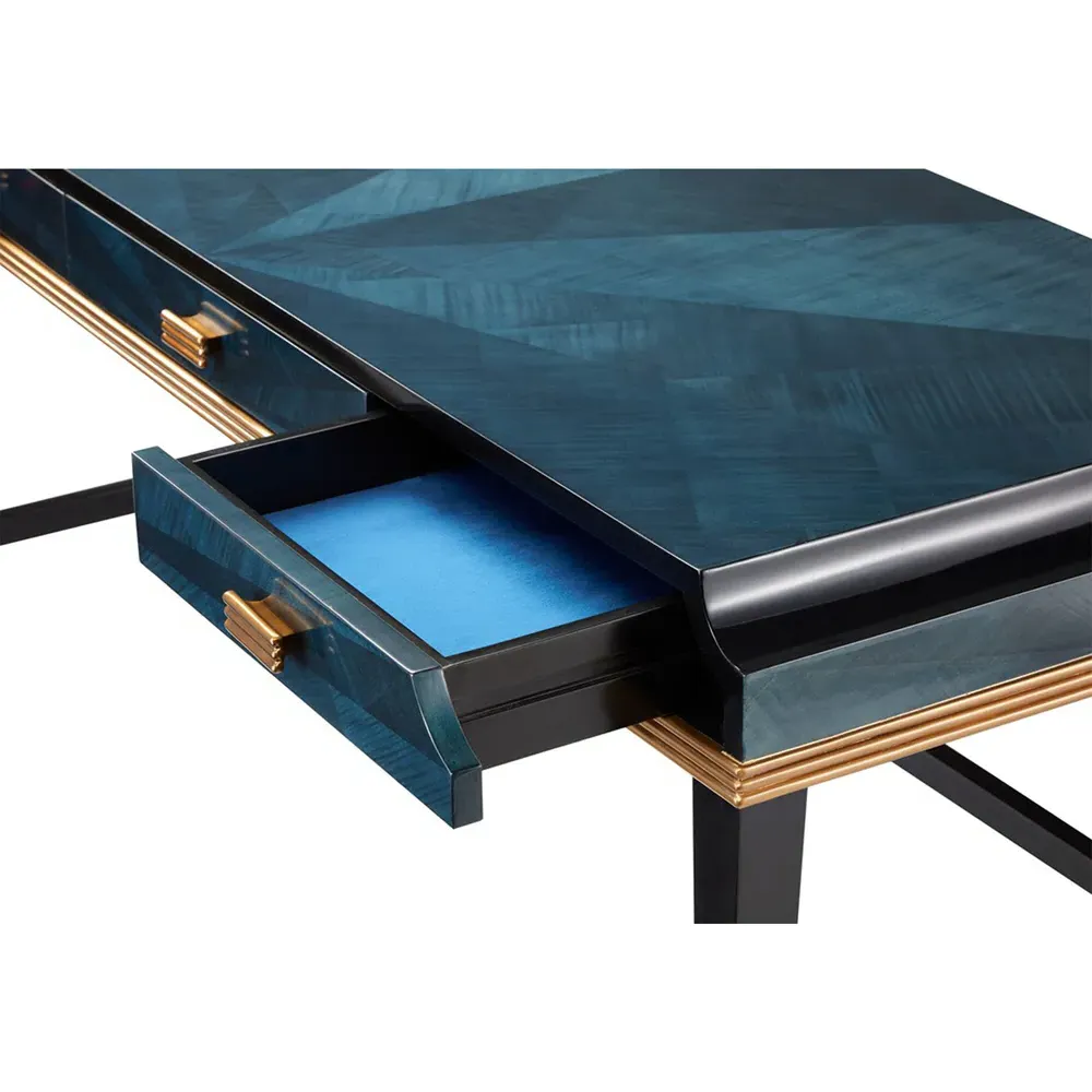 Kelly Desk - Blue, Sycamore Wood