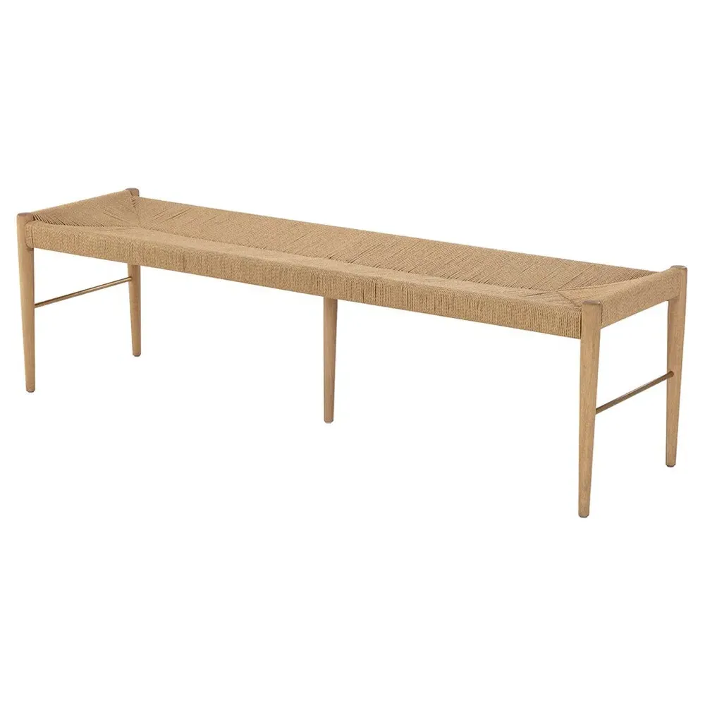 Kenan Rope Bench - Brown, Oak