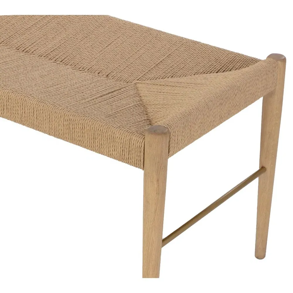 Kenan Rope Bench - Brown, Oak
