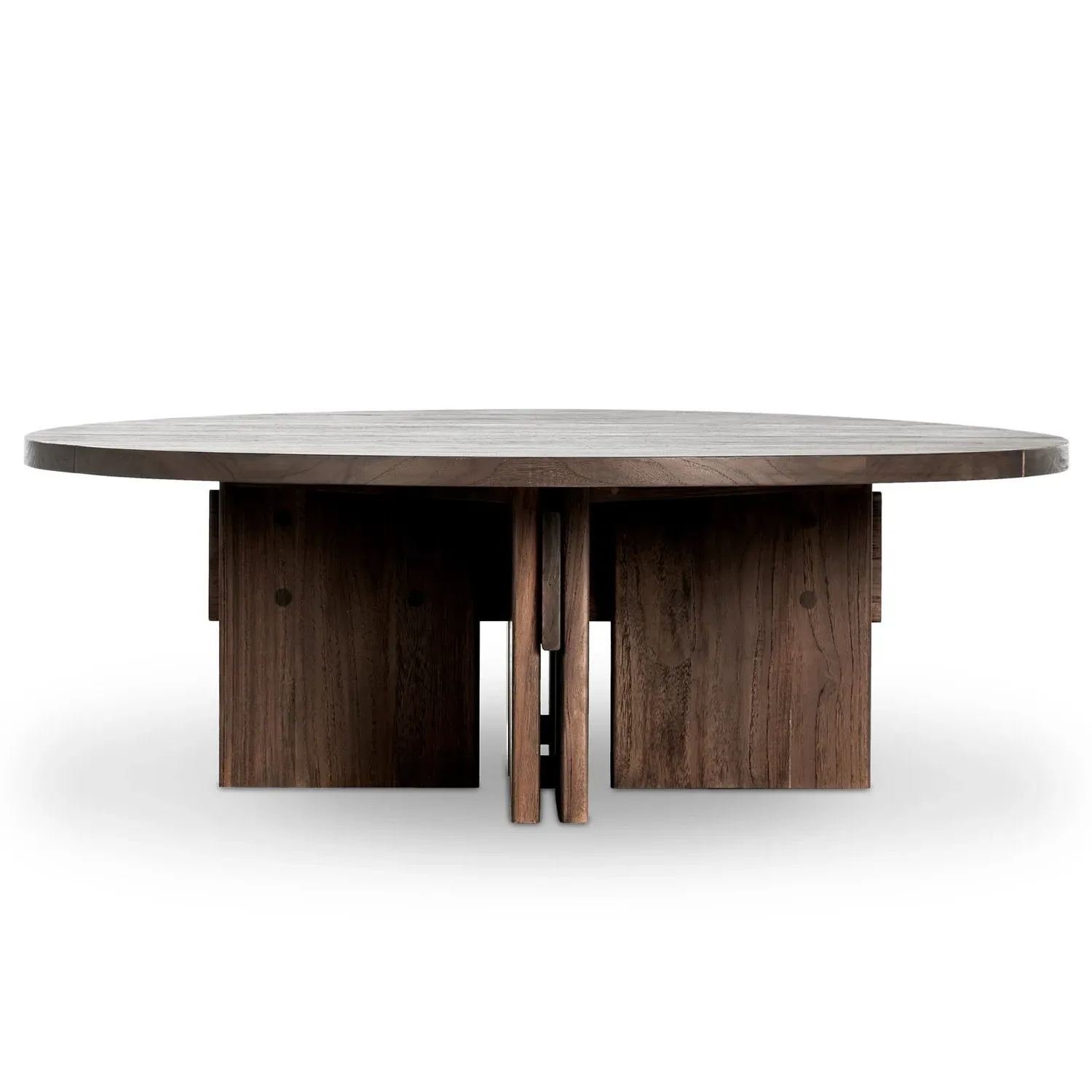 Kendall Round Outdoor Coffee Table - Brown, Teak