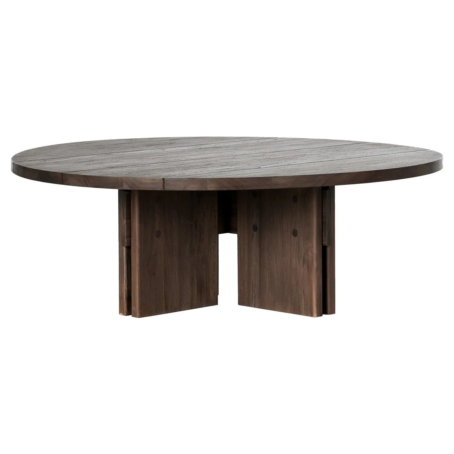 Kendall Round Outdoor Coffee Table - Brown, Teak