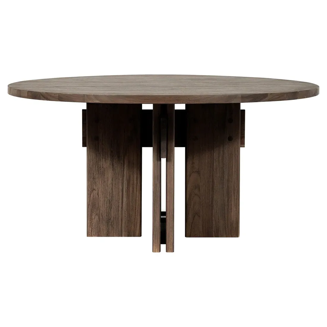 Kendall Round Outdoor Dining Table - Brown, Teak