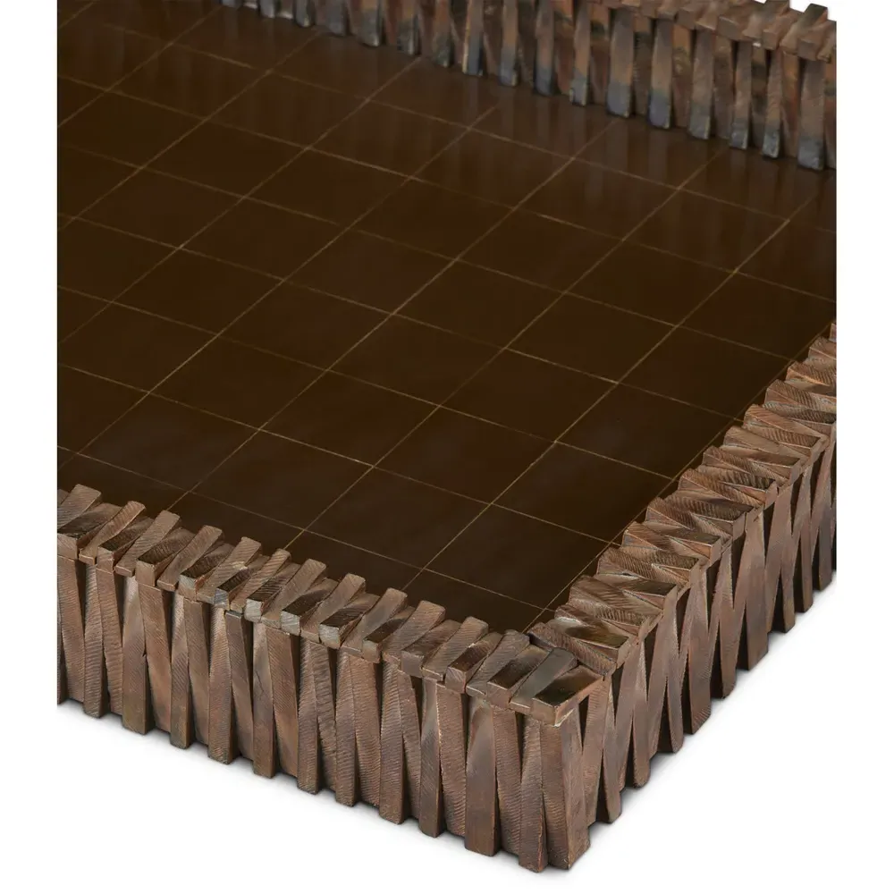 Kendari Rectangular Decorative Tray - Brown, Horn