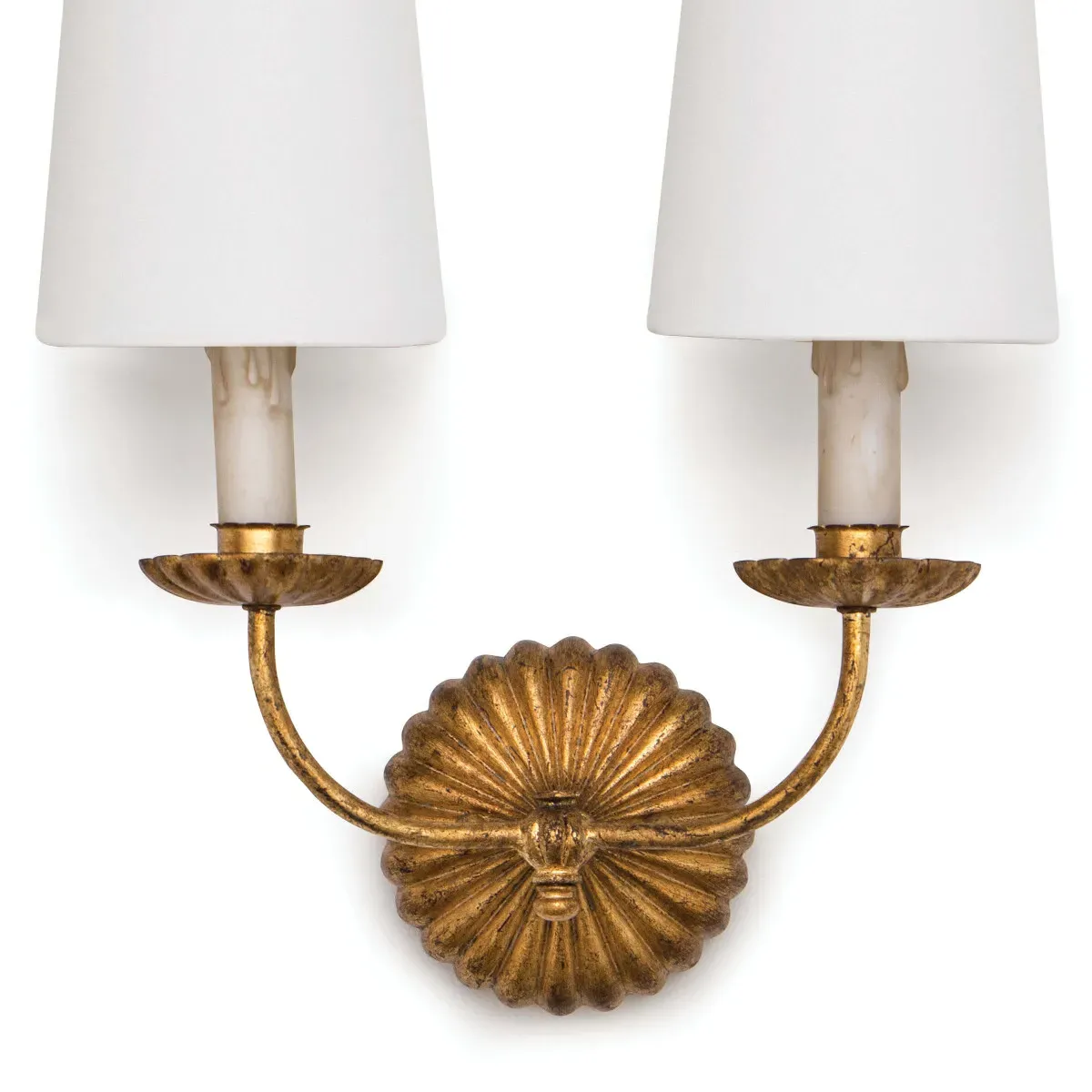 Kendra 2 Shades Wall Sconce - Antique Gold