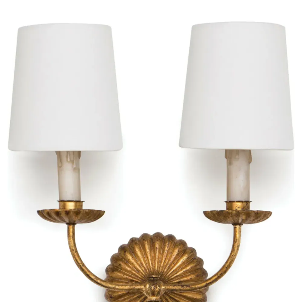 Kendra 2 Shades Wall Sconce - Antique Gold
