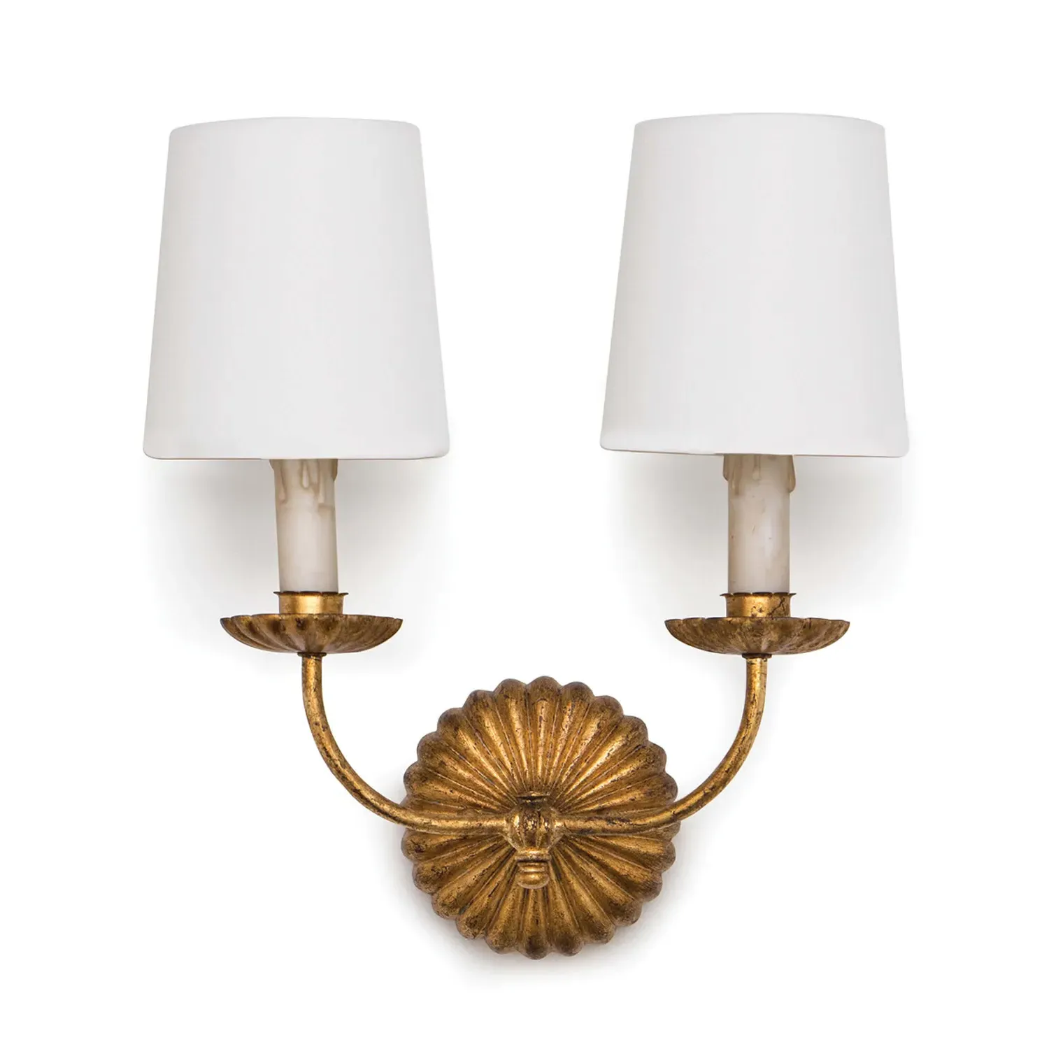 Kendra 2 Shades Wall Sconce - Antique Gold