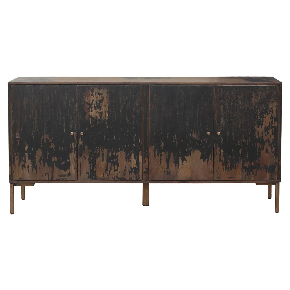 Kennan 4 Door Sideboard - Black, Mango Wood