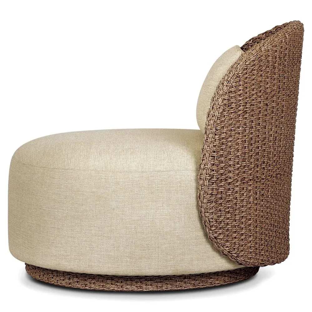 Kennedy Swivel Accent Chair - Brown, Woven Polyethylene