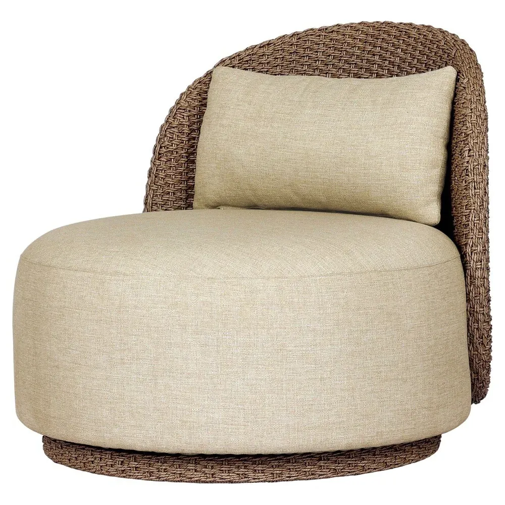 Kennedy Swivel Accent Chair - Brown, Woven Polyethylene image