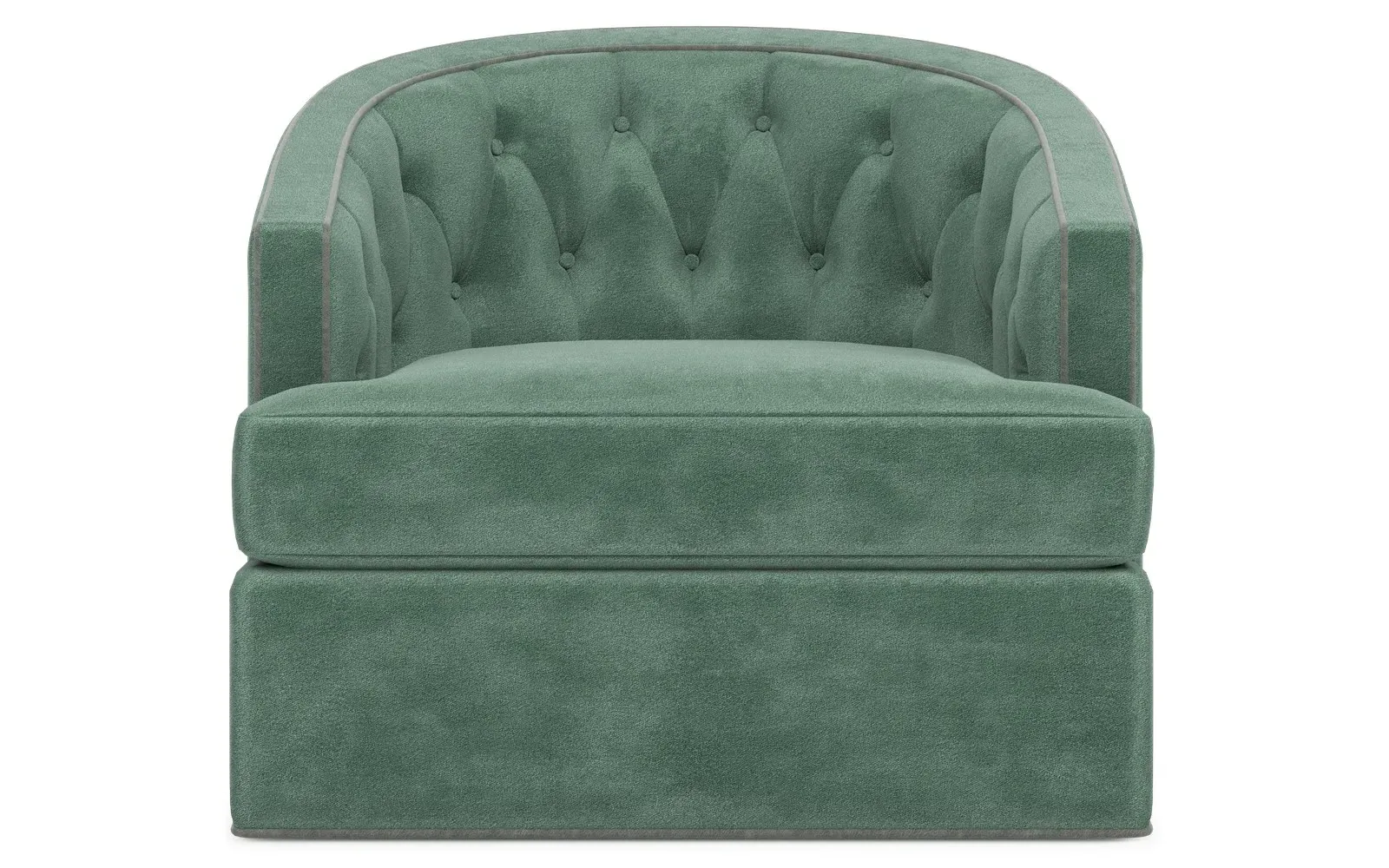 Kensley Performance Velvet Swivel Chair - Stone Pine