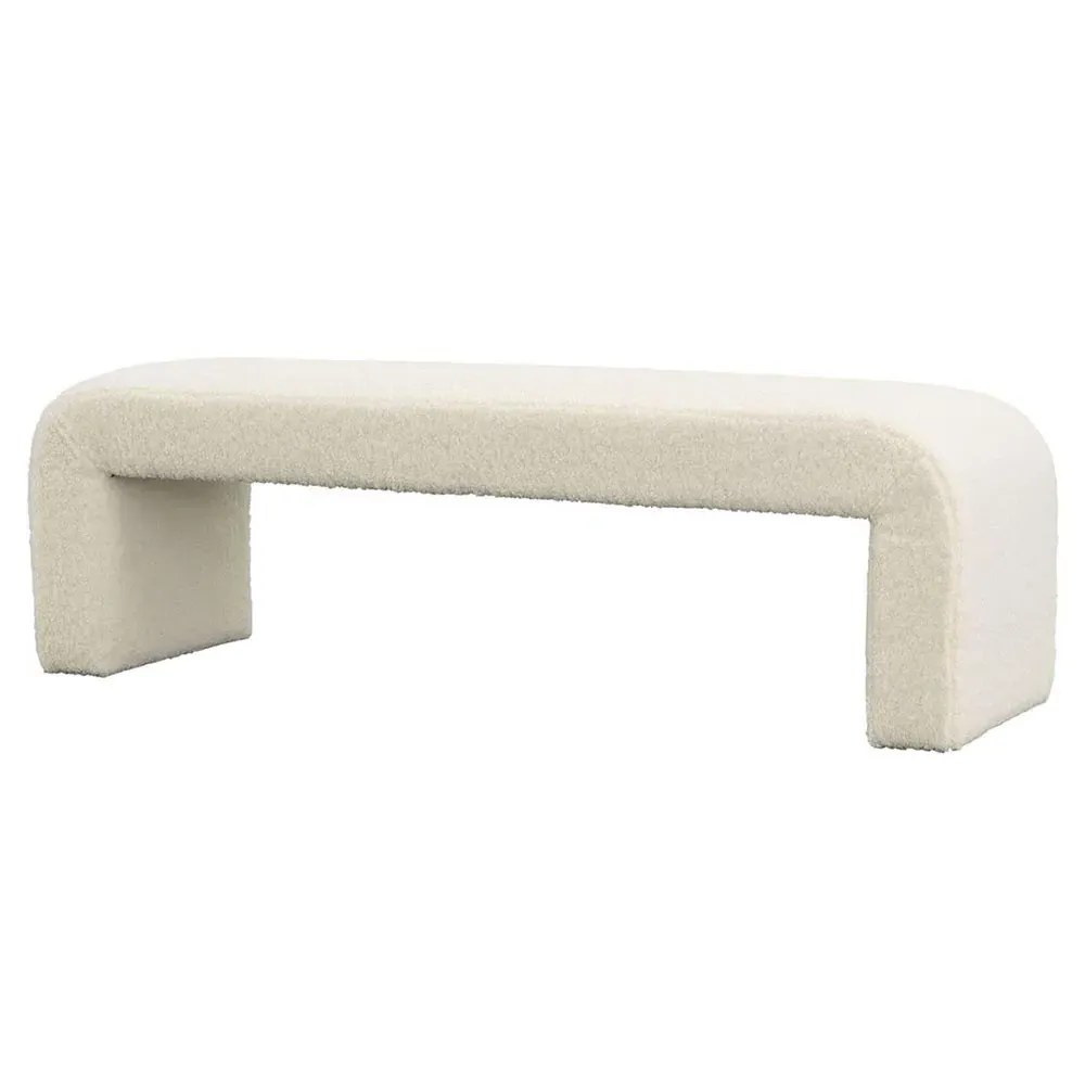Kent Bedroom Bench - White, Faux Sheepskin image