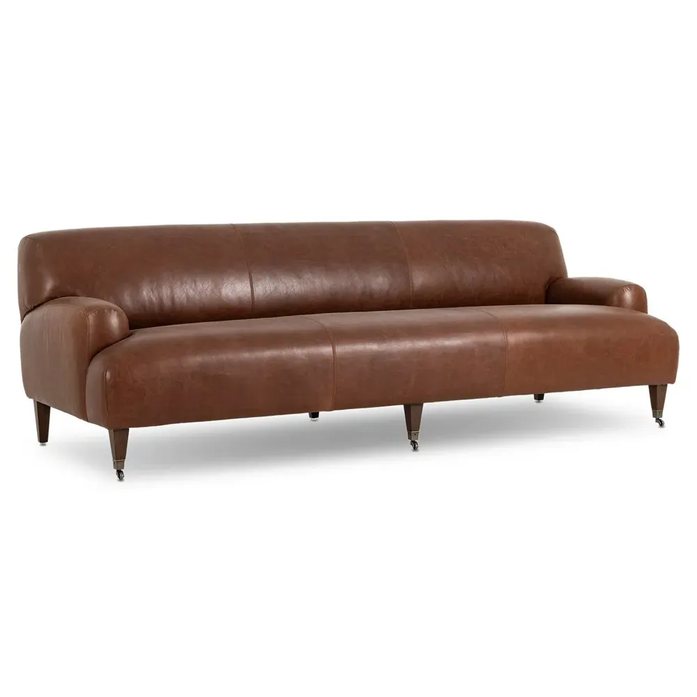 Kent Dulane 3-Seater Sofa - Mahogany, Leather