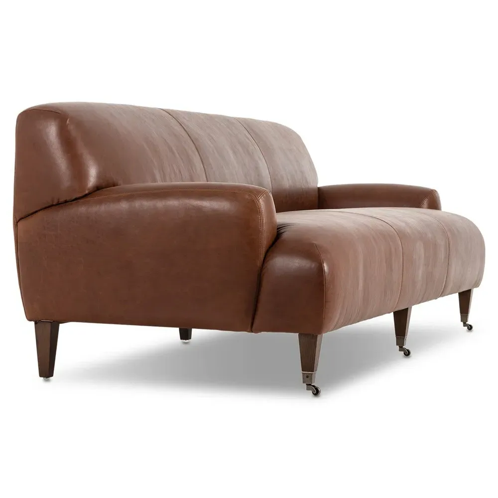 Kent Dulane 3-Seater Sofa - Mahogany, Leather