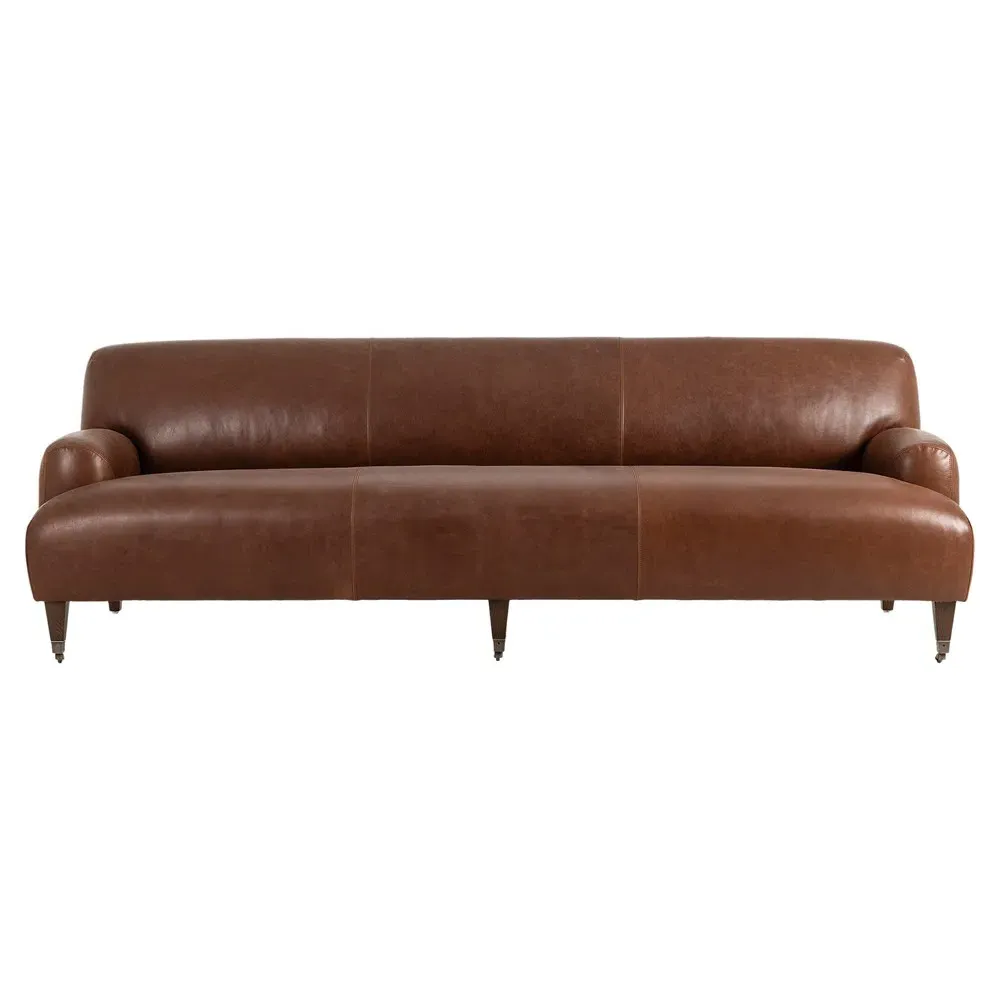 Kent Dulane 3-Seater Sofa - Mahogany, Leather image