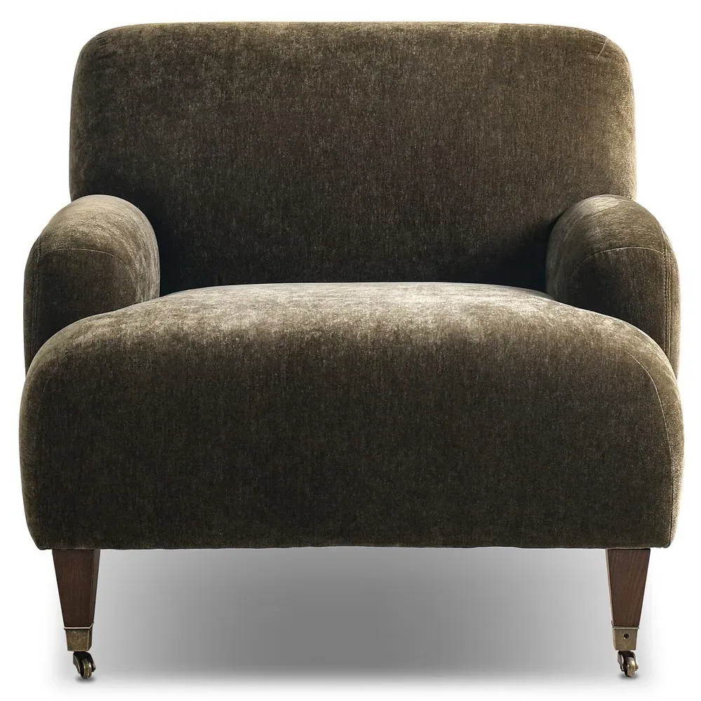 Kent Malmo Arm Chair - Olive, Velvet