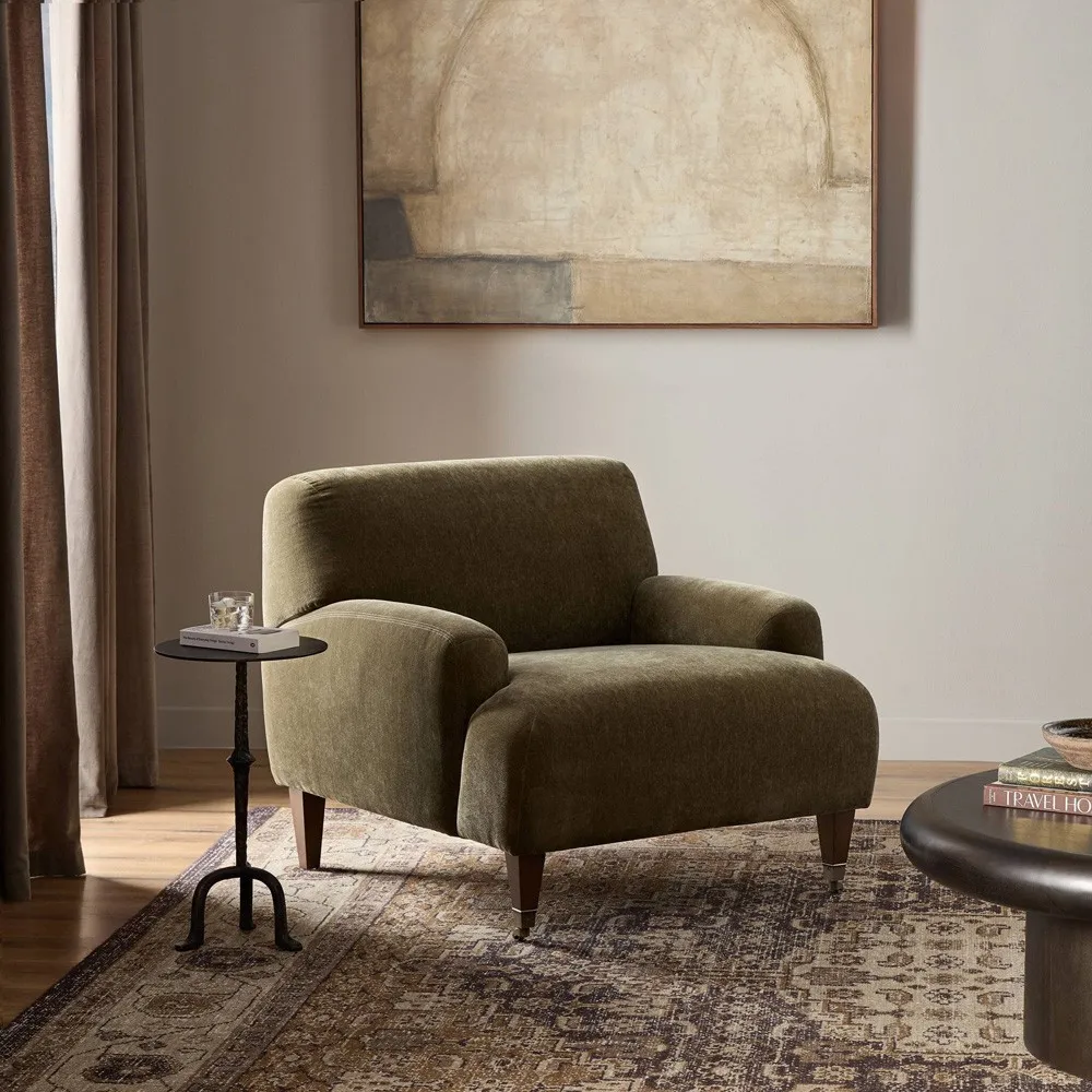 Kent Malmo Arm Chair - Olive, Velvet