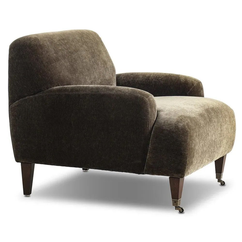 Kent Malmo Arm Chair - Olive, Velvet