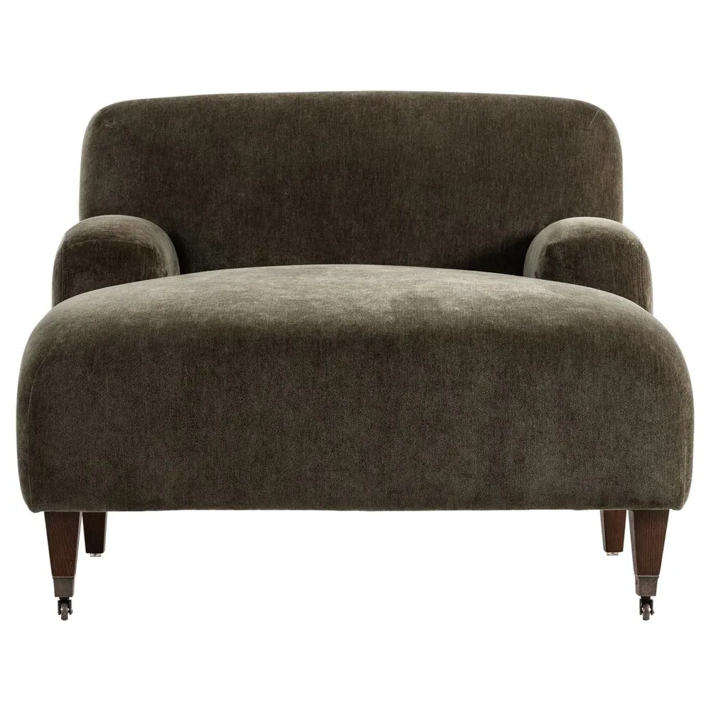 Kent Malmo Chaise Lounge - Olive, Velvet