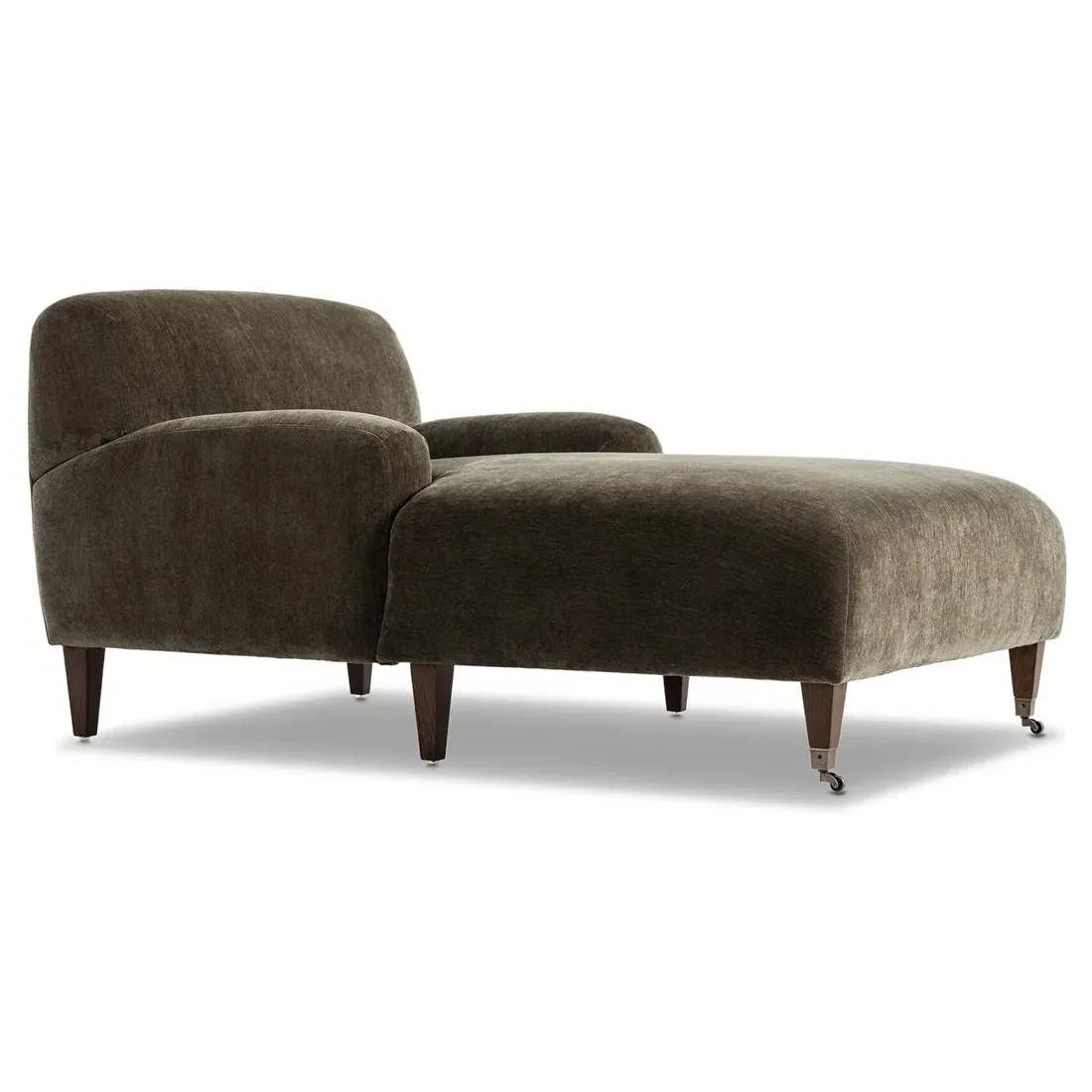 Kent Malmo Chaise Lounge - Olive, Velvet