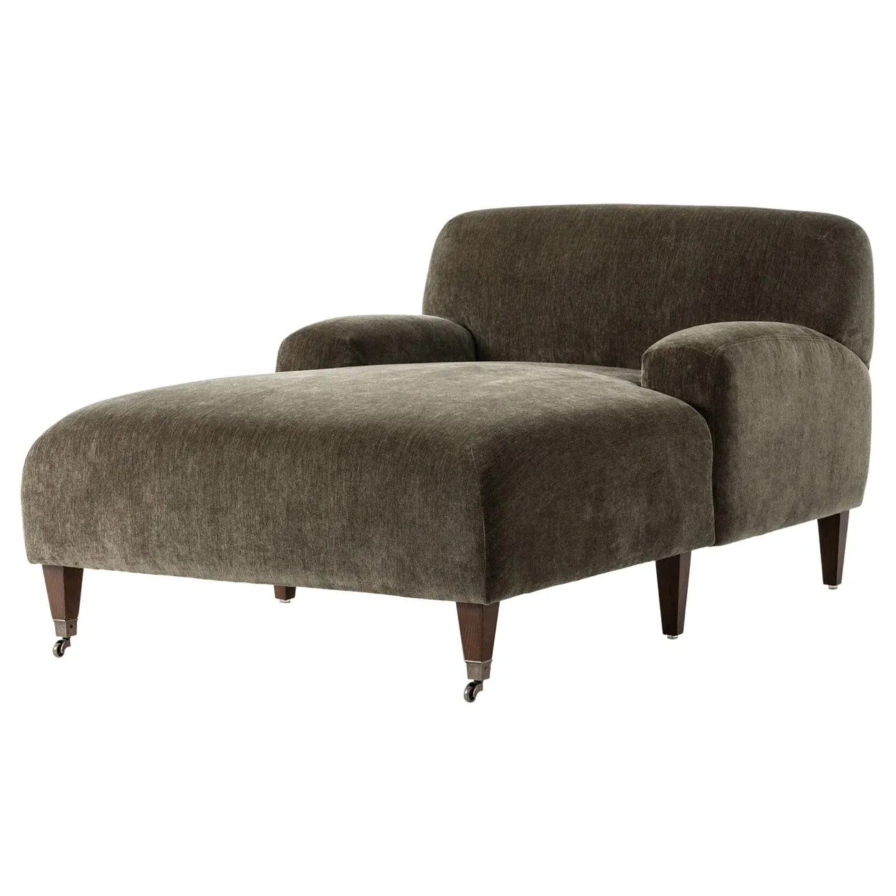 Kent Malmo Chaise Lounge - Olive, Velvet