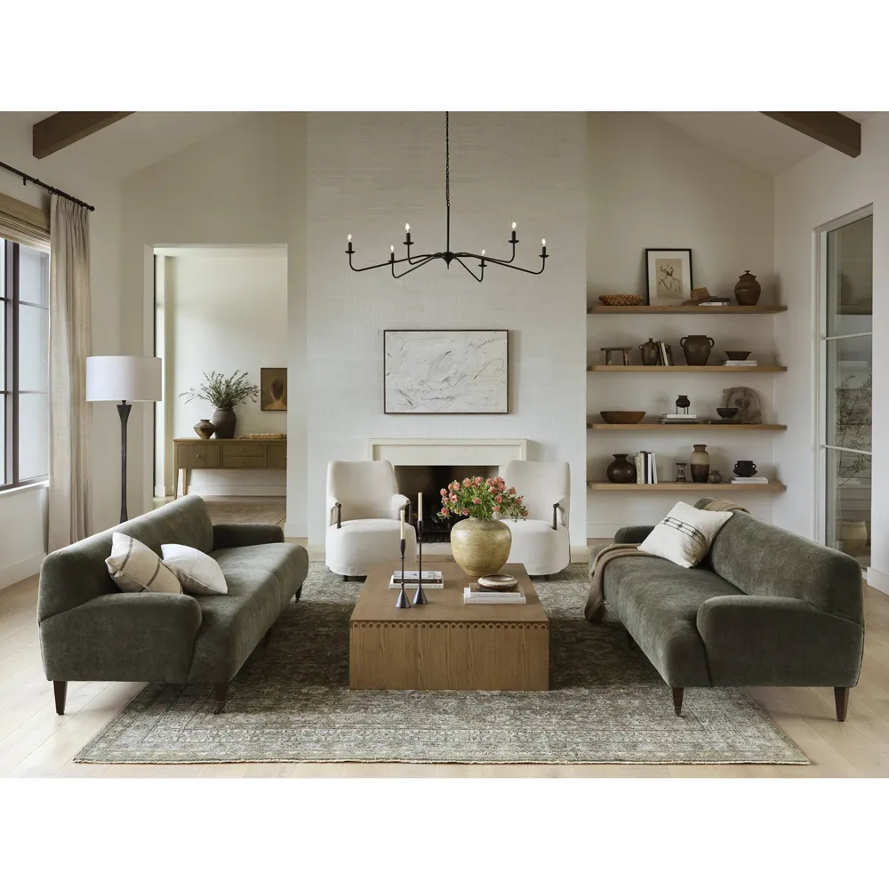 Kent Malmo Sofa - Olive, Velvet