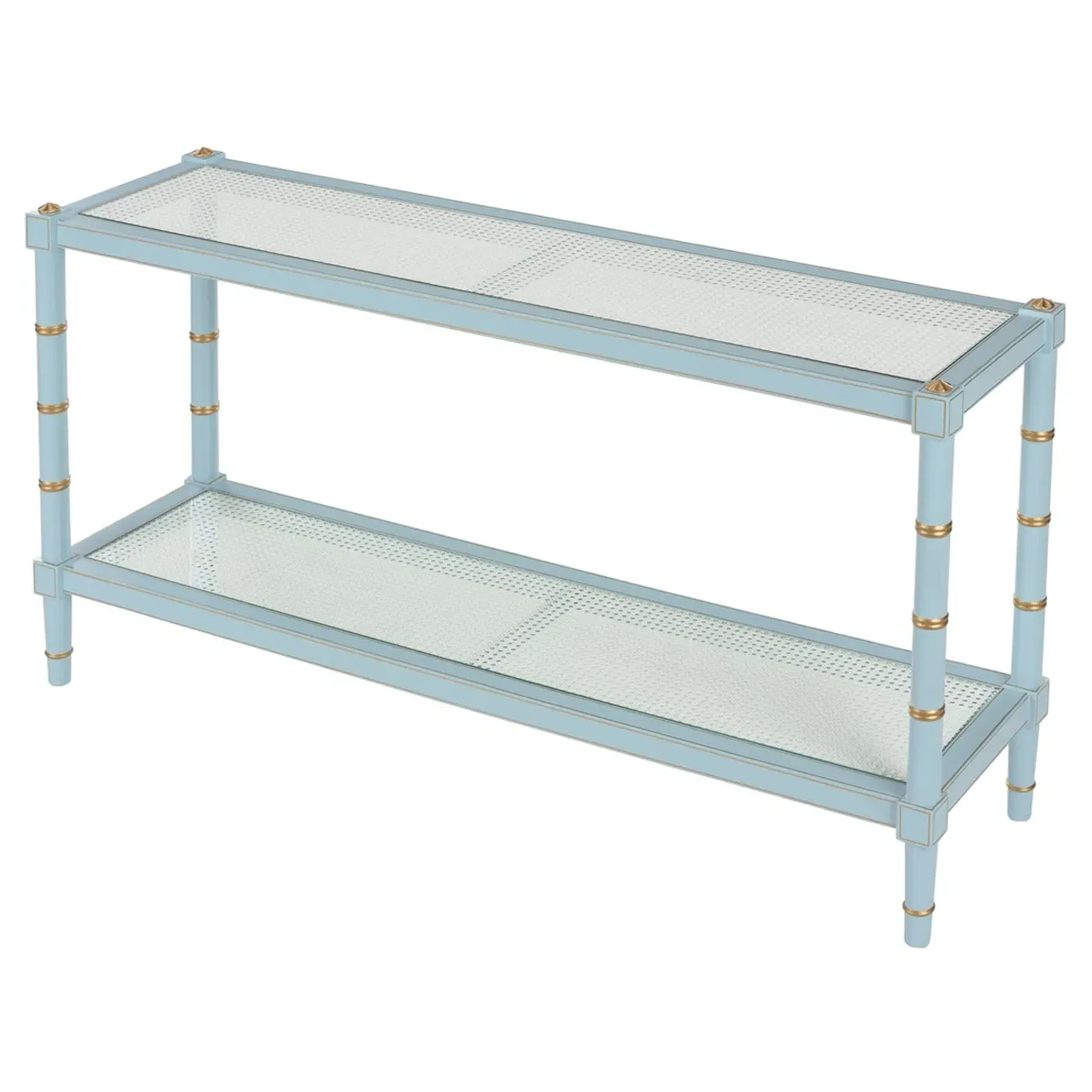 Keshia Rectangular Console Table - Blue, Rubberwood
