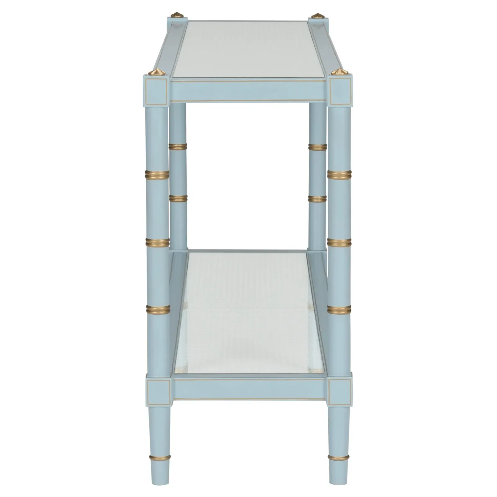 Keshia Rectangular Console Table - Blue, Rubberwood