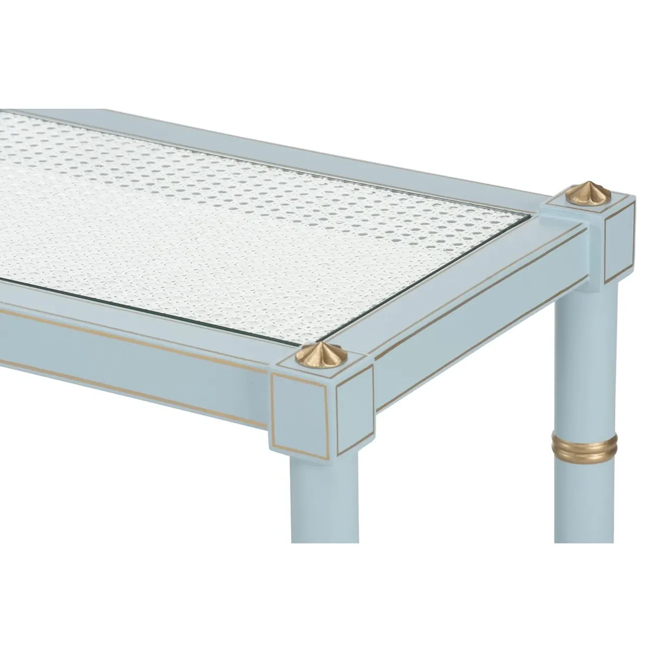 Keshia Rectangular Console Table - Blue, Rubberwood