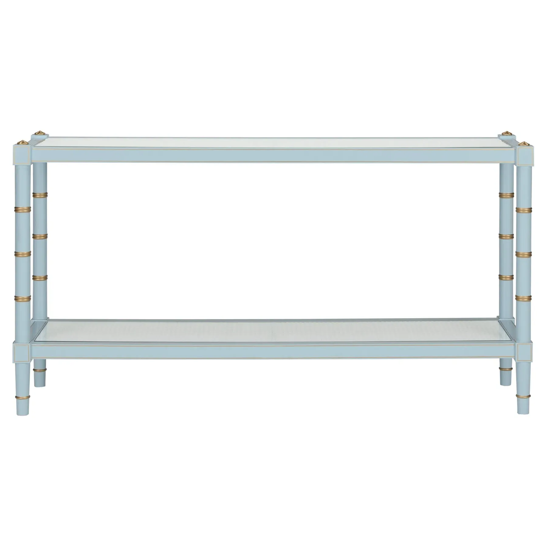Keshia Rectangular Console Table - Blue, Rubberwood