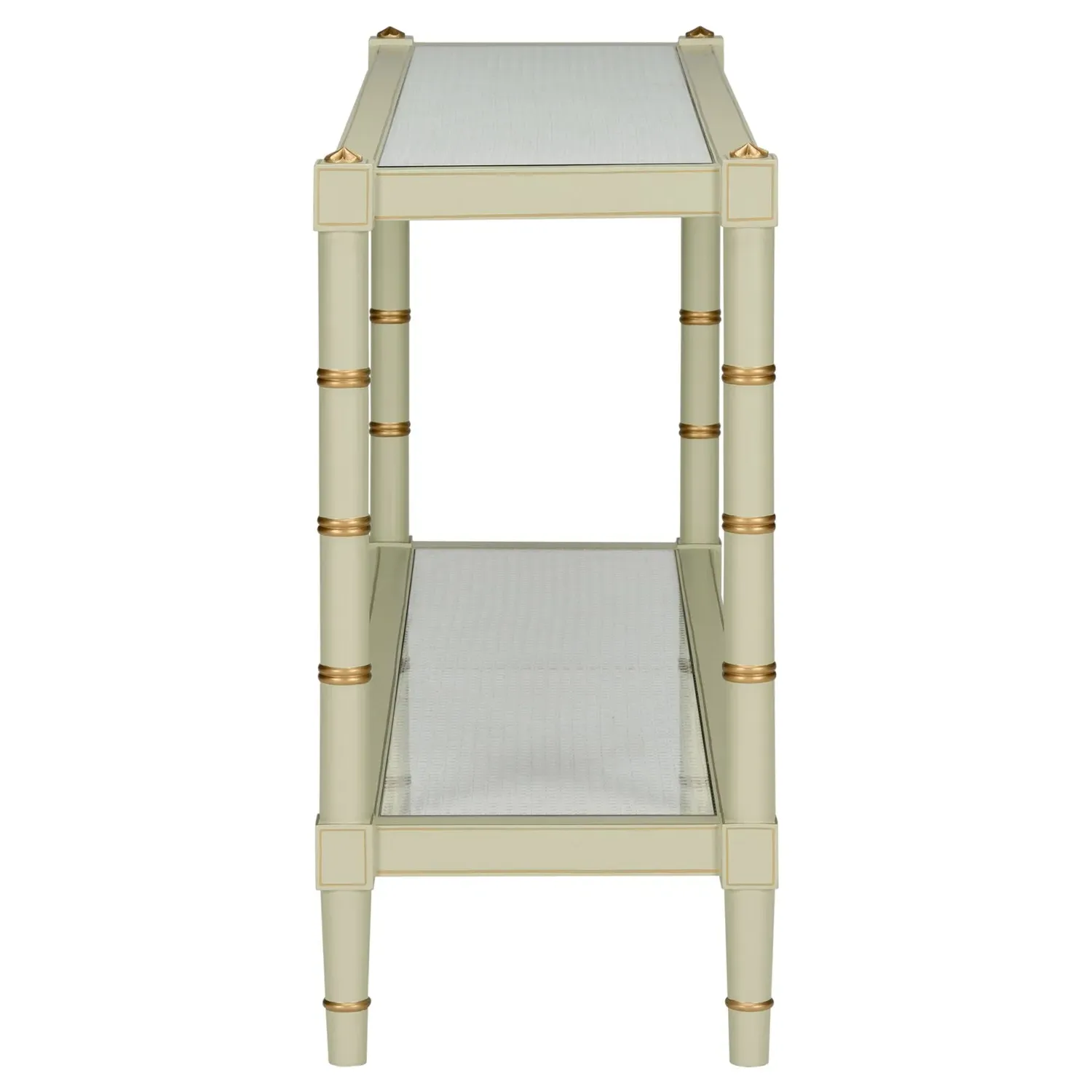 Keshia Rectangular Console Table - Green, Rubberwood