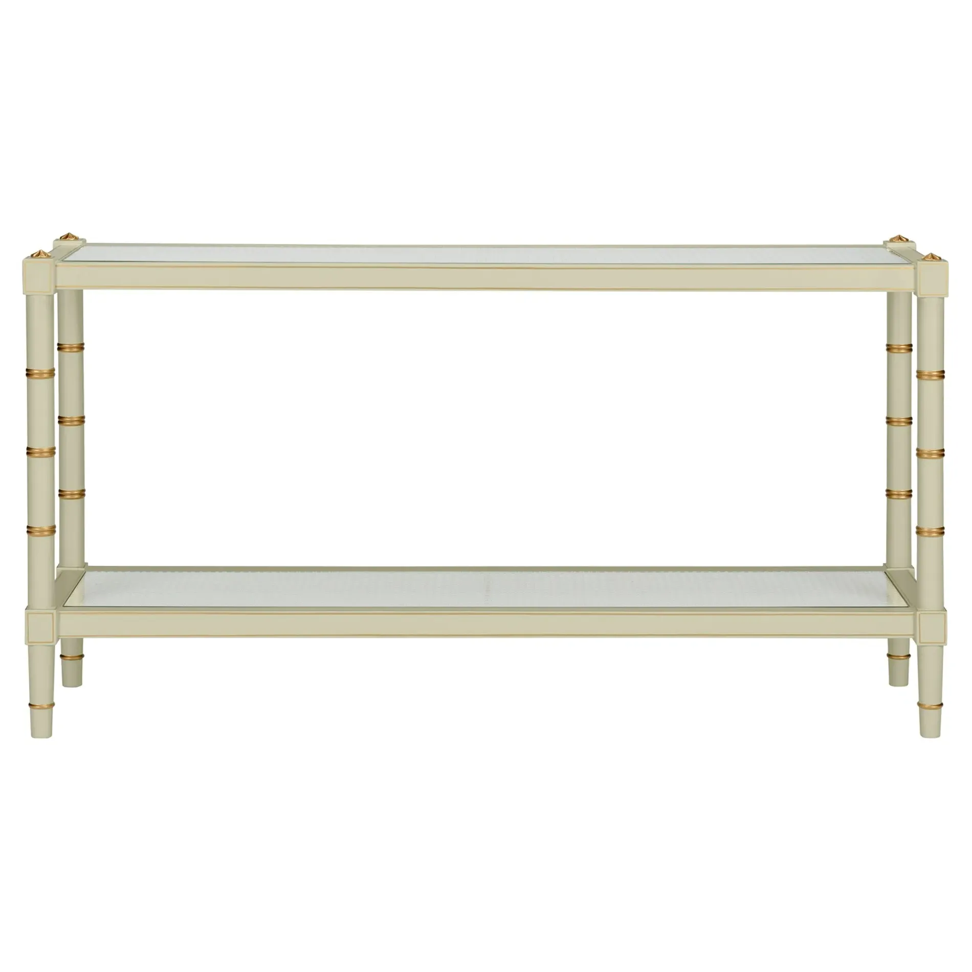 Keshia Rectangular Console Table - Green, Rubberwood