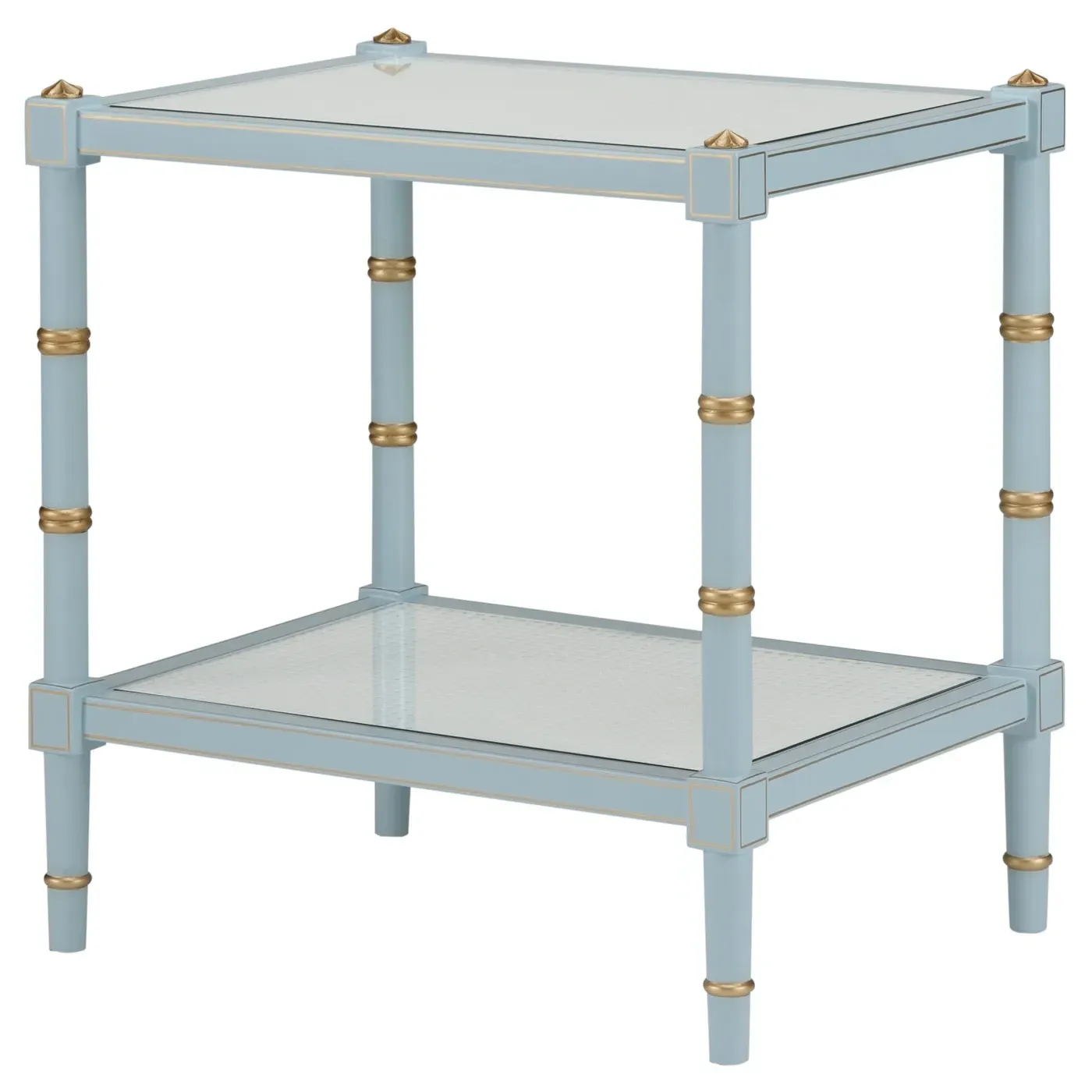 Keshia Rectangular End Table - Blue, Rubberwood