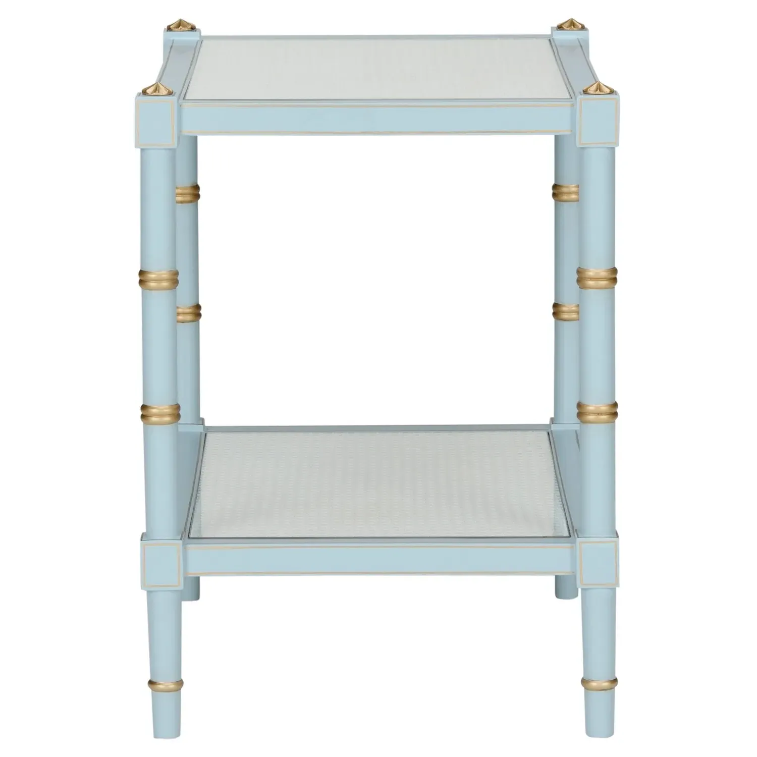 Keshia Rectangular End Table - Blue, Rubberwood