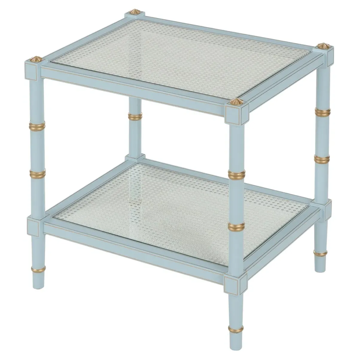 Keshia Rectangular End Table - Blue, Rubberwood