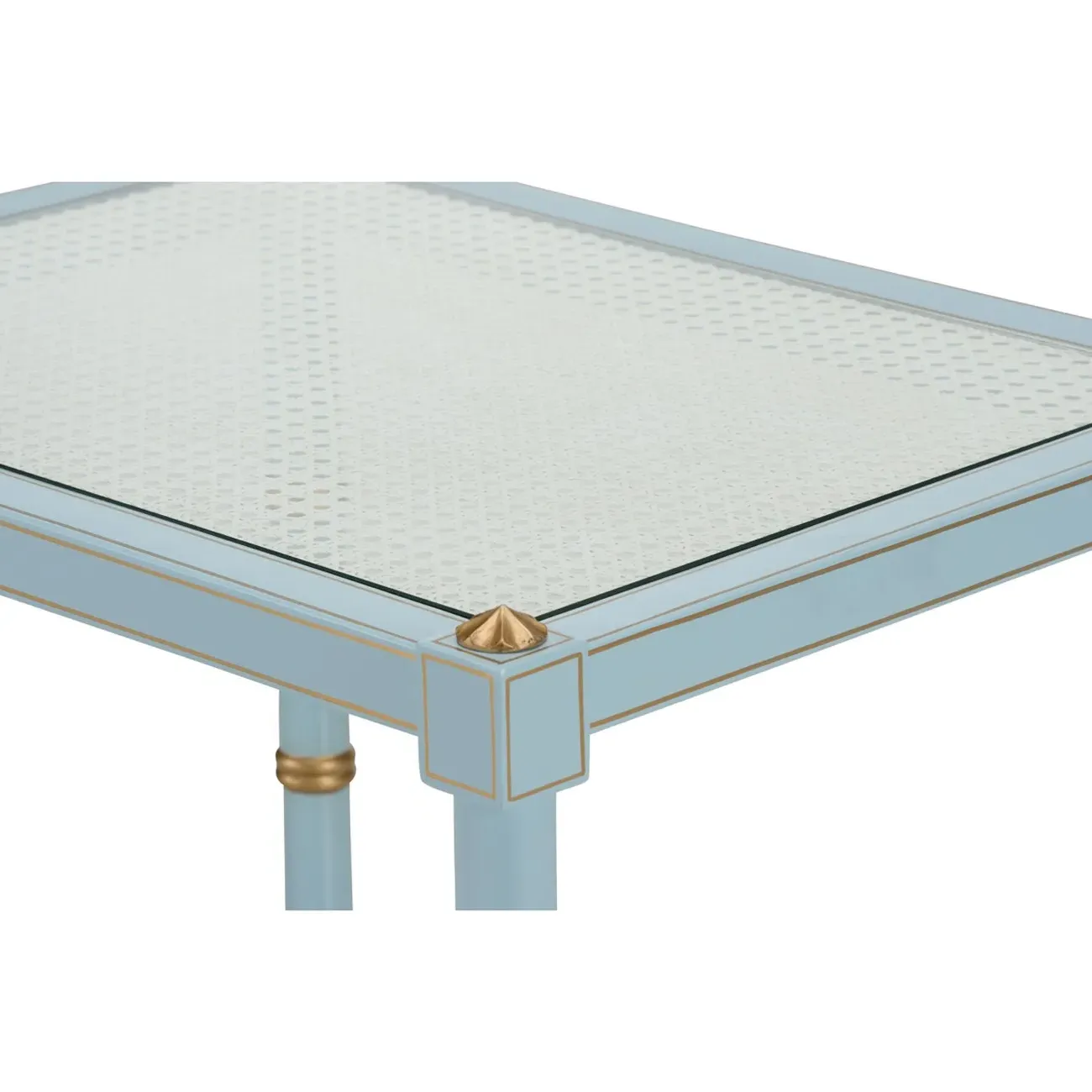 Keshia Rectangular End Table - Blue, Rubberwood